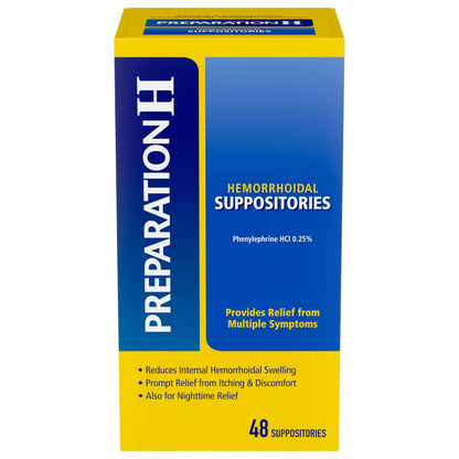 PREPARATION H Hemorrhoid Symptom Treatment Suppositories, Burning, Itching and Discomfort Relief (48 Count) Preparation HBuy Supplements Australia