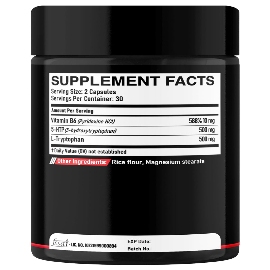 DEDICAD 5 HTP Supplement 1010mg - 60 Capsules - 3in1 Combined with Vitamin B6, L-Tryptophan - Comfortable Mood, Brain Health, Body Management & Immune System Support DEDICAD buy supplements Au