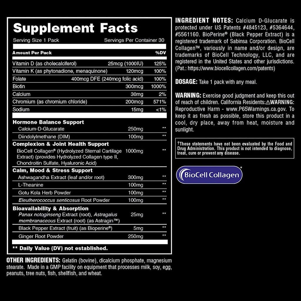Animal Power Balance – Women's Alpha F Comprehensive Formula – Supports Hormonal Balance, Complexion, Hair, Nails, Mood and Stress, Intestinal Health, & Bone and Joint Health – 30 Packs Animal buy supplements Au