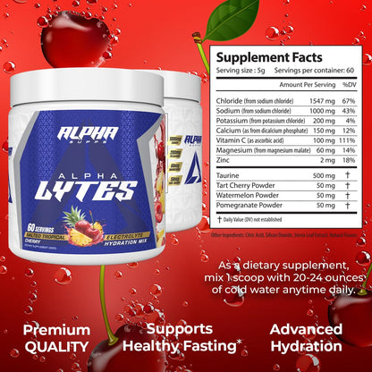 Alpha Lytes - Electrolyte Powder Daily Hydration Drink Mix - Sugar-Free, Zero Calorie Instant Formula with Trace Minerals and Antioxidants