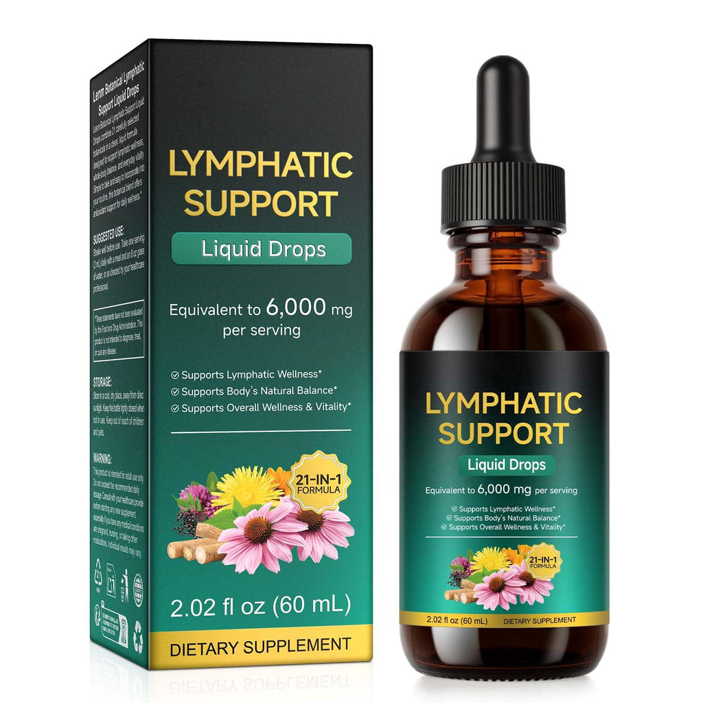 Lymphatic Drainage Drops 21-in-1 | 6000mg Herbal Blend | Lymph System Support Supplement | with Echinacea, Dandelion, Burdock, Calendula, Turmeric & More | for Women & Men | 60ml AEBEFBAW buy supplements Au