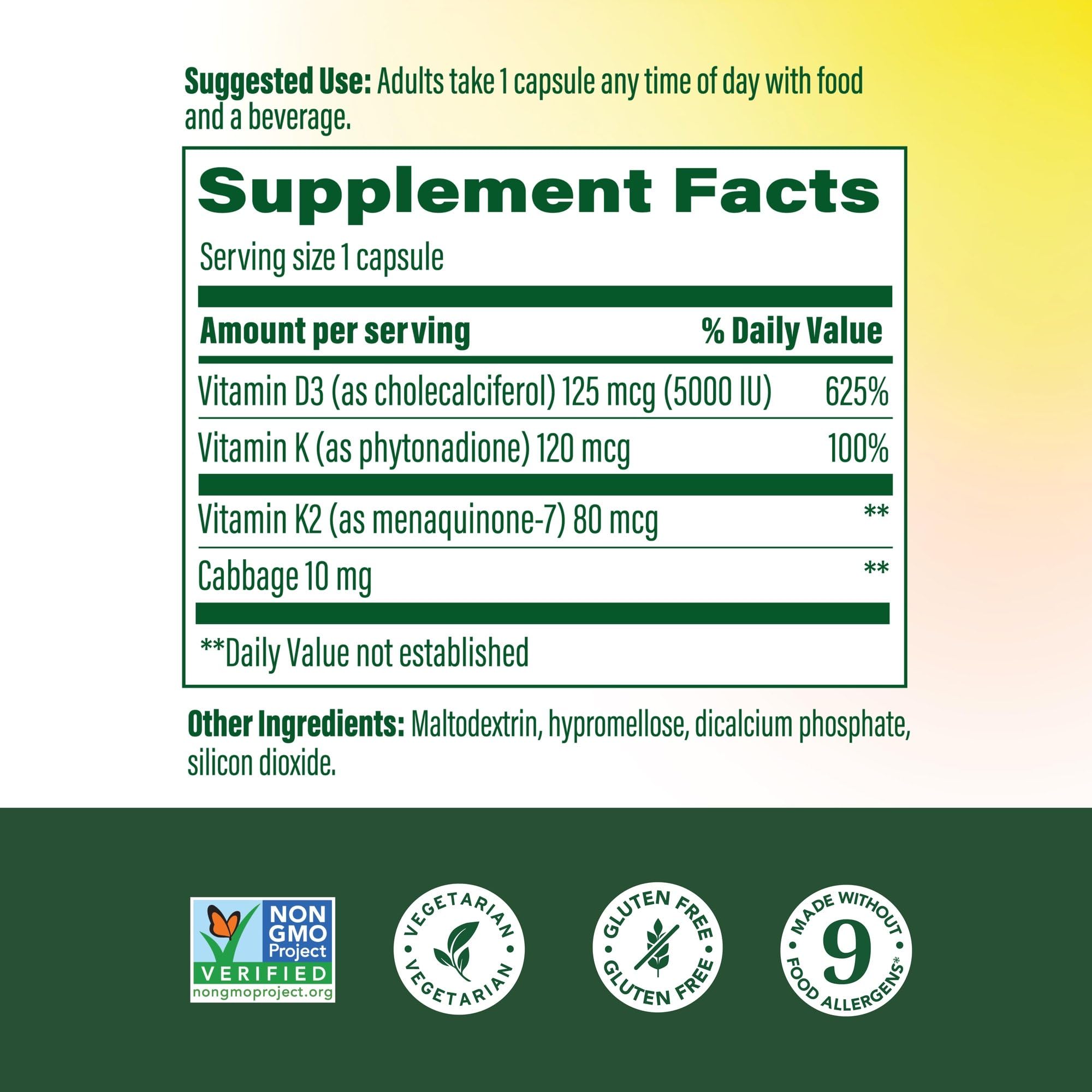 MegaFood Vitamin D3 5000 IU (125 mcg) - Vegetarian Supplements with Vitamin D3 K2 - Supports Bones, Teeth, Muscles & Immune Health - Certified Non-GMO - 120 Mini Capsules, 120 Servings MegaFood buy supplements Au