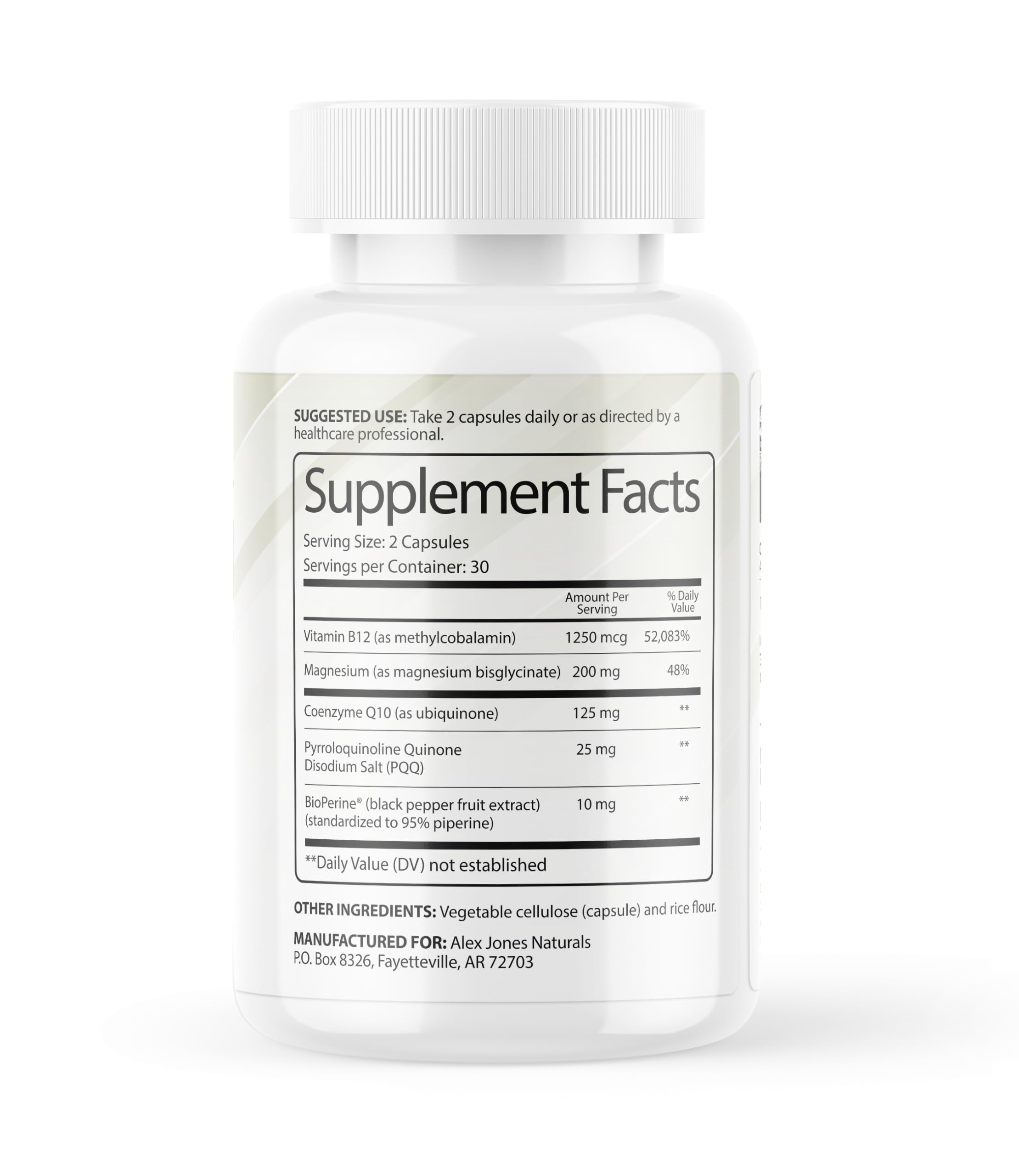 Alex Jones Naturals Methyl Drive Vitamin B Methylated Complex Formula – Mitochondrial Support Supplement w/ CoQ10, PQQ Supplement, Magnesium, B Methylated Complex & BioPerine – 60 Capsules Alex Jones NaturalsBuy Supplements Australia