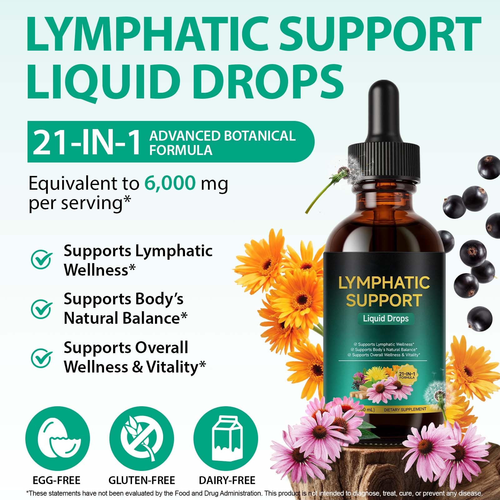 Lymphatic Drainage Drops, Support Supplement with Echinacea, Dandelion, Elderberry, Cleavers, Astragalus, Burdock & More, 2 FL OZ - Natural Lymphatic Cleanse & Immune Support VOGSIG buy supplements Au