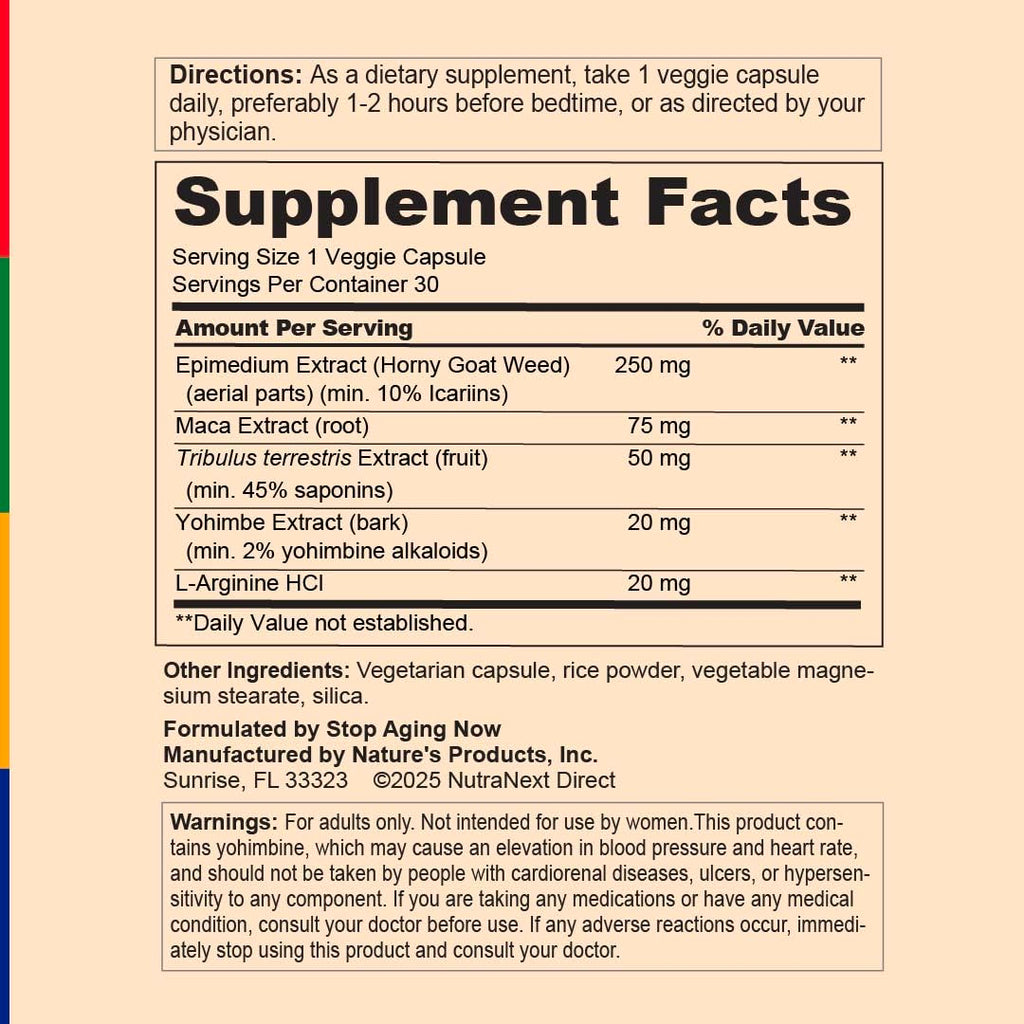 Stop Aging Now - Dynamic Man - Complex Supplement - 30 Vegetarian Capsules Stop Aging Now buy supplements Au