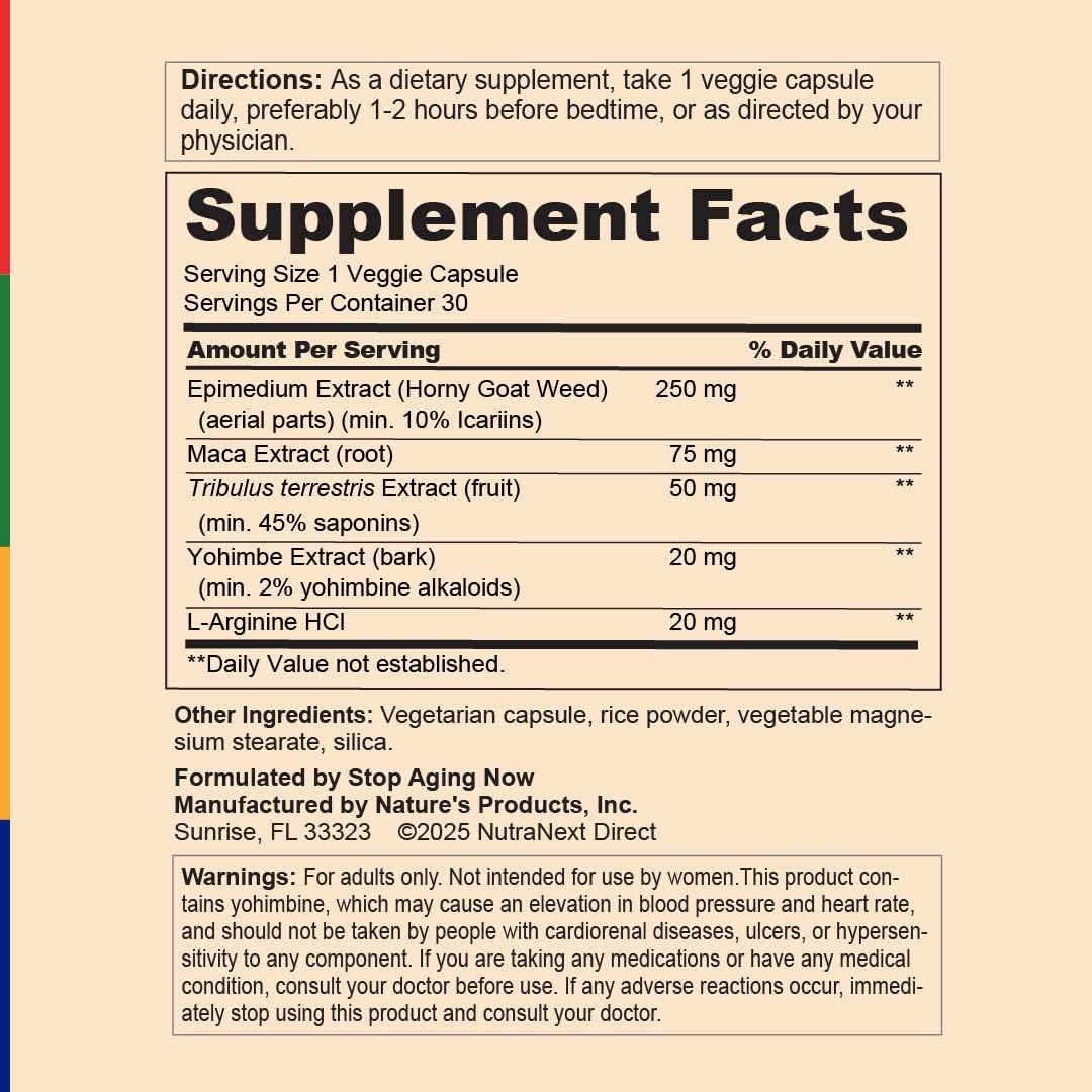 Stop Aging Now - Dynamic Man - Complex Supplement - 30 Vegetarian Capsules Stop Aging Now buy supplements Au