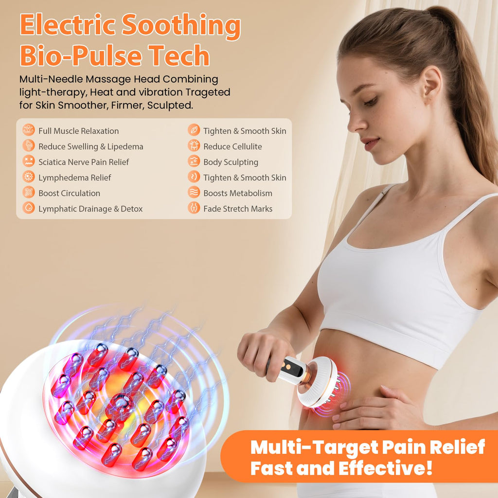 4-in-1 Body Sculpting Machine - Lymphatic Drainage Massager - Anit Cellulite Massage Tool Help Reduce Stretch Marks & Cellulite & Fat, Pain Relife Devices for Body (Belly, Legs, Arms, Butt, Low Back) Choufaly buy supplements Au