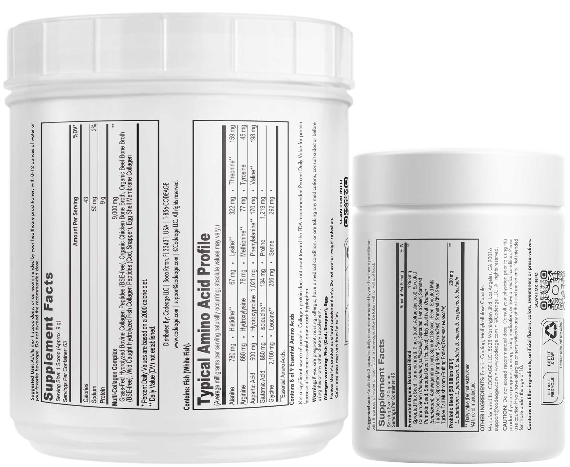 Codeage - Multi Collagen Protein + SBO Probiotics 50 Billion CFU Bundle CodeageBuy Supplements Australia
