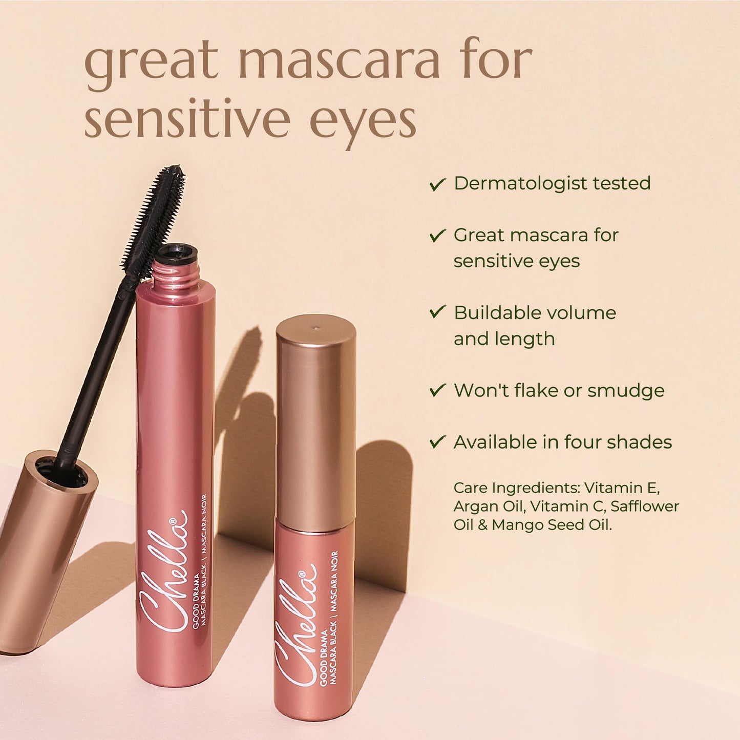 Chella Good Drama Vegan Mascara, 0.33 Fl. Oz (Black) ChellaBuy Supplements Australia