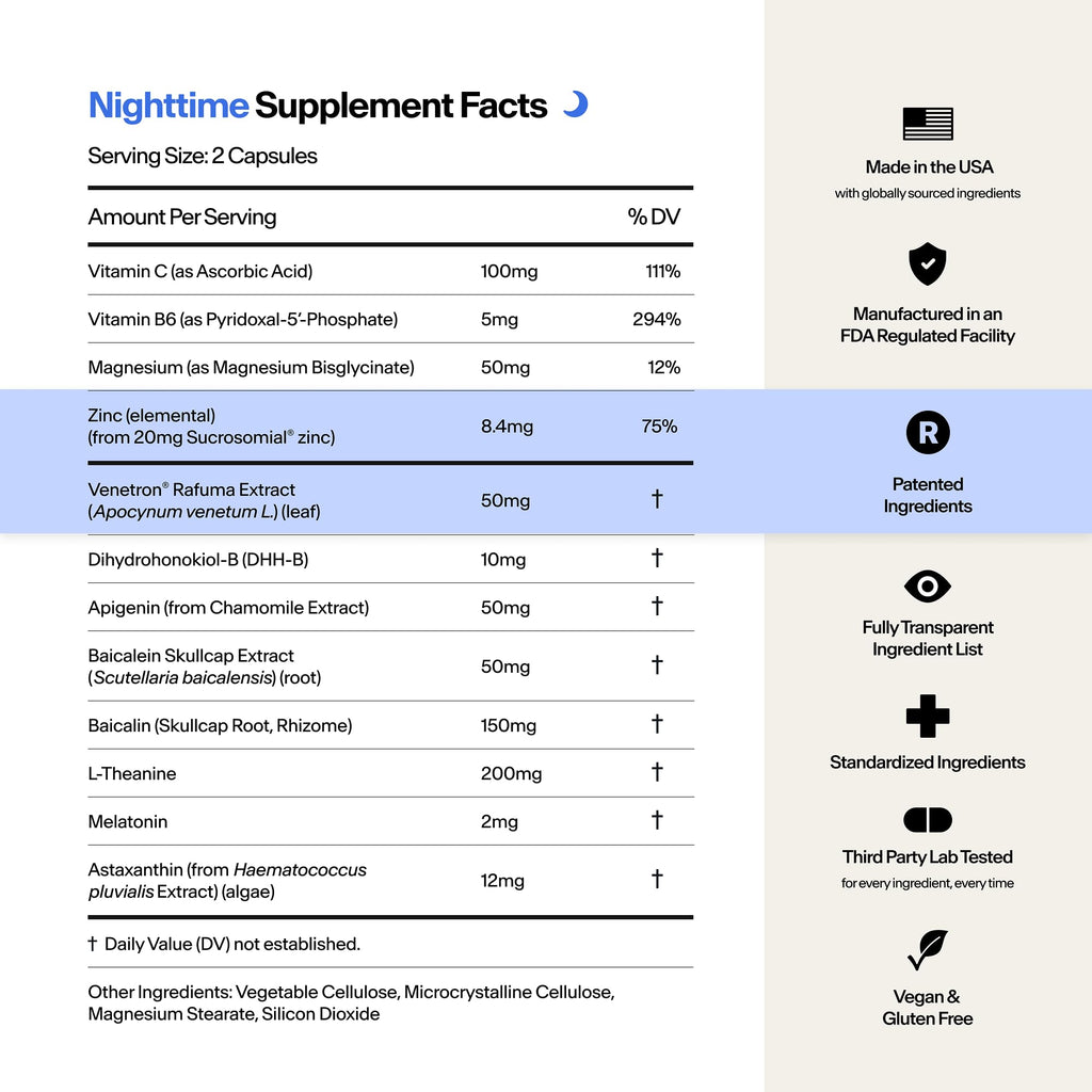 STASIS Nighttime Supplement for Men & Women with Magnesium, Melatonin, Zinc & Botanical Extracts, Evening Routine Support Capsules for Bedtime Use, Vegan, Non GMO, 25 Servings, 1 Month Supply STASIS buy supplements Au