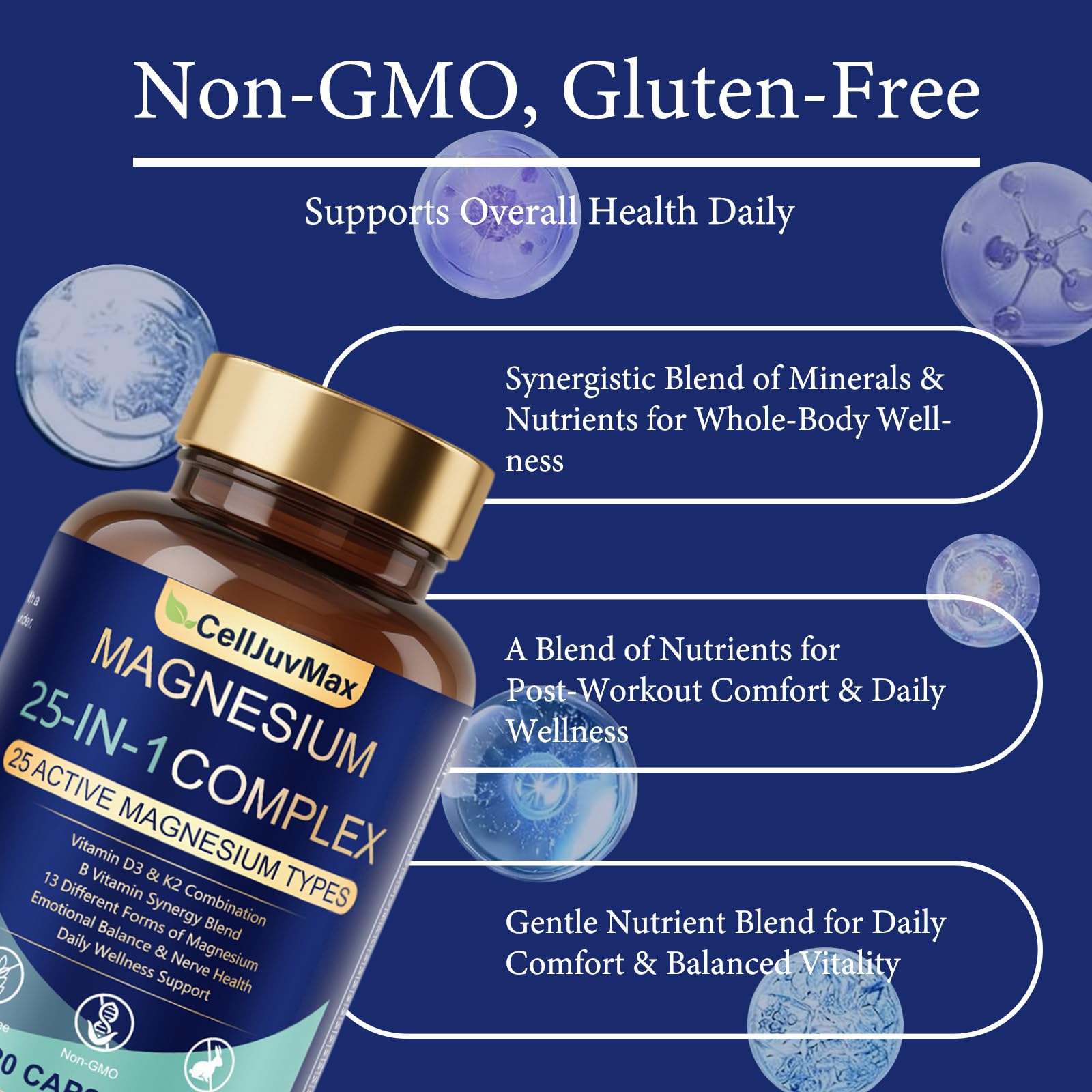 25-in-1 Magnesium Complex | Multi-Form Absorbable Blend for Daily Nutritional Support, 120 Vegan Caps (1) PBZPBZ buy supplements Au