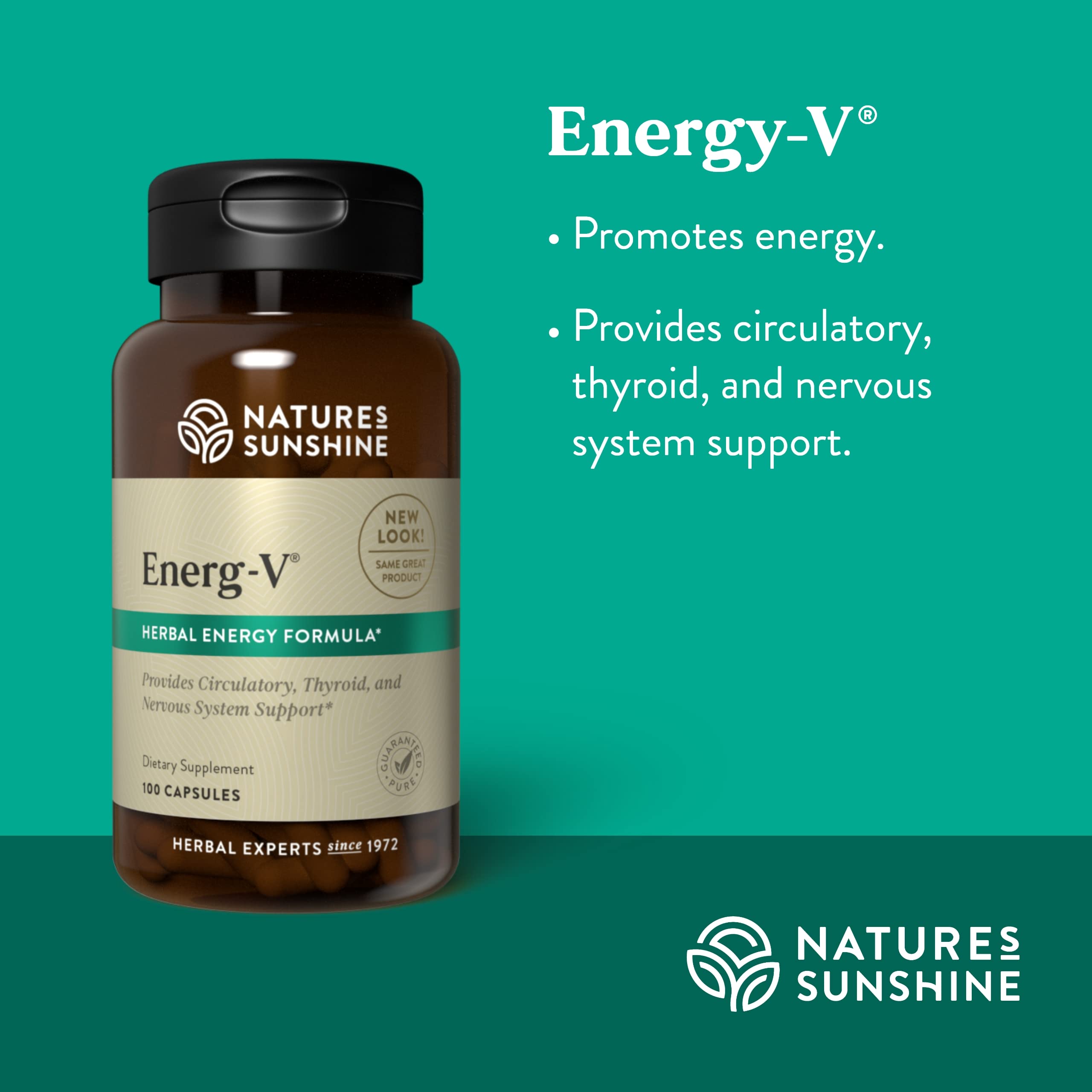 Nature's Sunshine Energ-V - Herbal Blend to Support Energy Levels (100 Capsules) Nature's SunshineBuy Supplements Australia