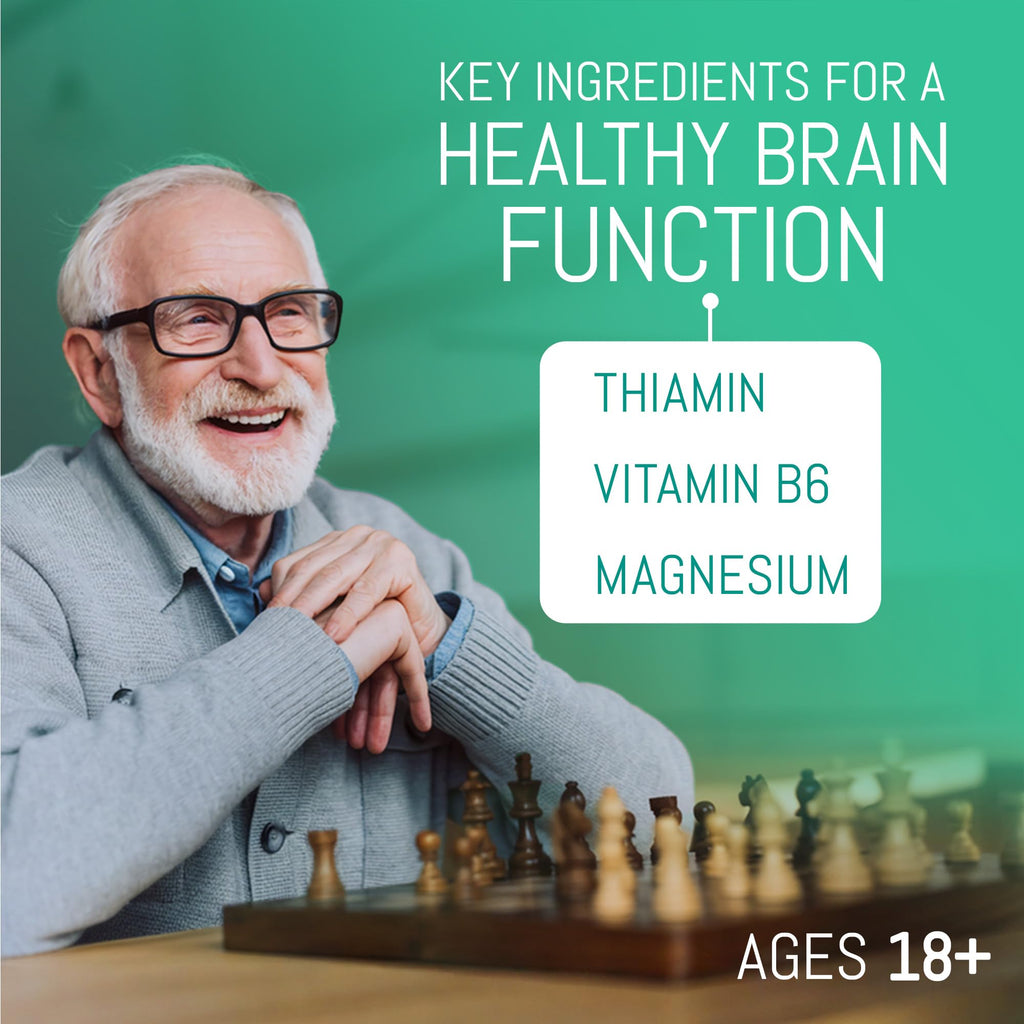 Fitina Brain Supplements for Memory and Focus with Vitamin B6 & Thiamine | High-Dose B Vitamins Nervous System and Cognitive Health Support, Daily Supplement Formula for Adults, 60 Tablets (2-Pack) FitinaBuy Supplements Australia