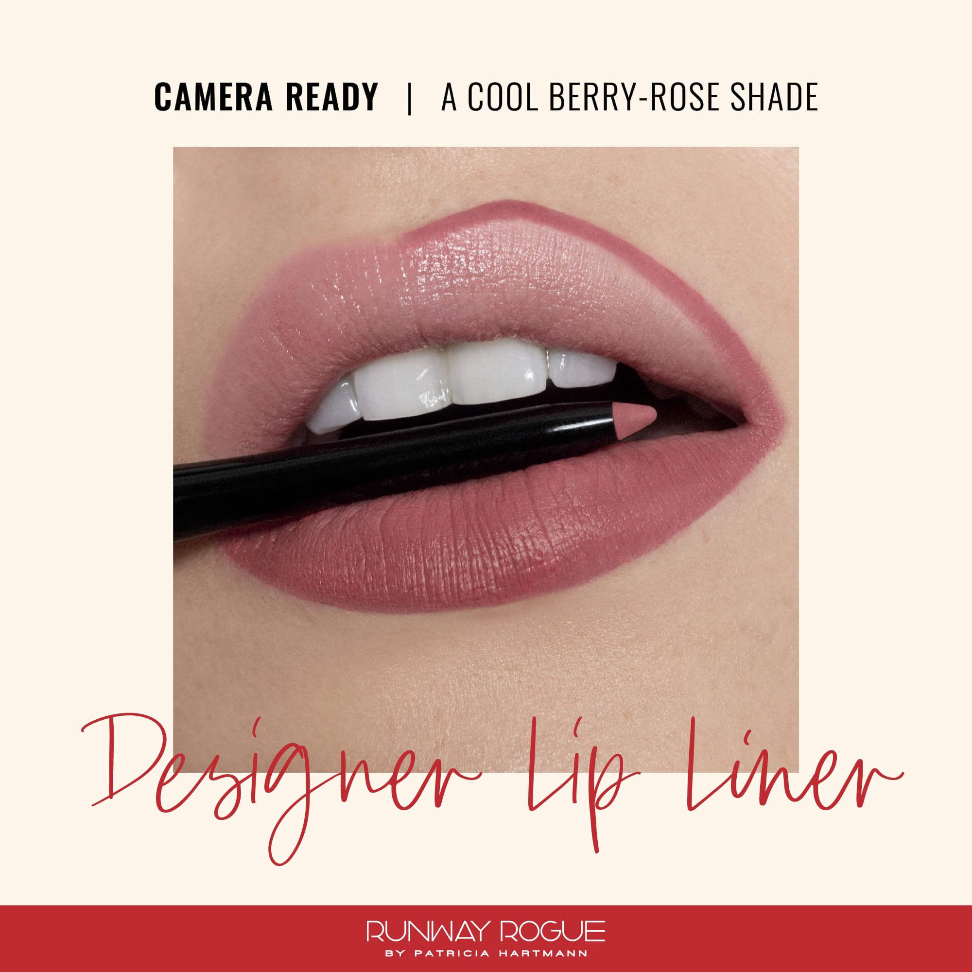 Runway Rogue Designer Liner Lip Pencil, Matte Cool Berry-Rose Lip Liner Pencil and Lip Liner Sharpener, ‘Camera Ready’ Runway RogueBuy Supplements Australia