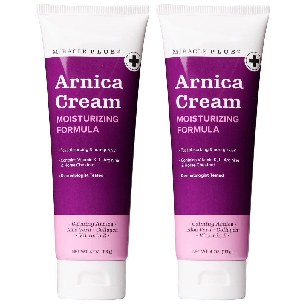 Miracle Plus Arnica Cream Extra Strength Bruise Relief Lotion For Bruising And Swelling On Skin | Arnica Gel, Vitamin K Cream, Skin Care | Moisturizing Bruise Formula With Horse Chestnut, 2-Pack Miracle PlusBuy Supplements Australia