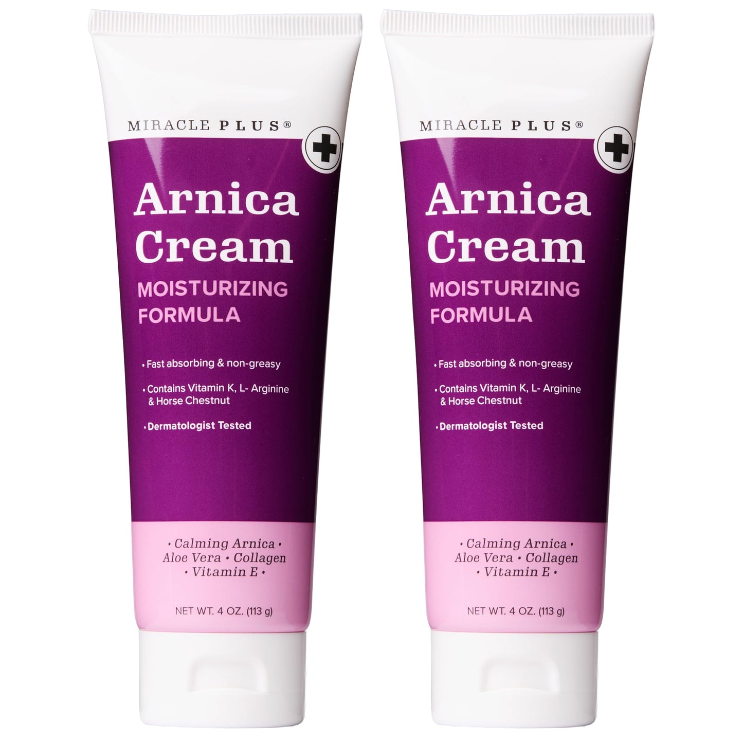 Miracle Plus Arnica Cream Extra Strength Bruise Relief Lotion For Bruising And Swelling On Skin | Arnica Gel, Vitamin K Cream, Skin Care | Moisturizing Bruise Formula With Horse Chestnut, 2-Pack Miracle PlusBuy Supplements Australia