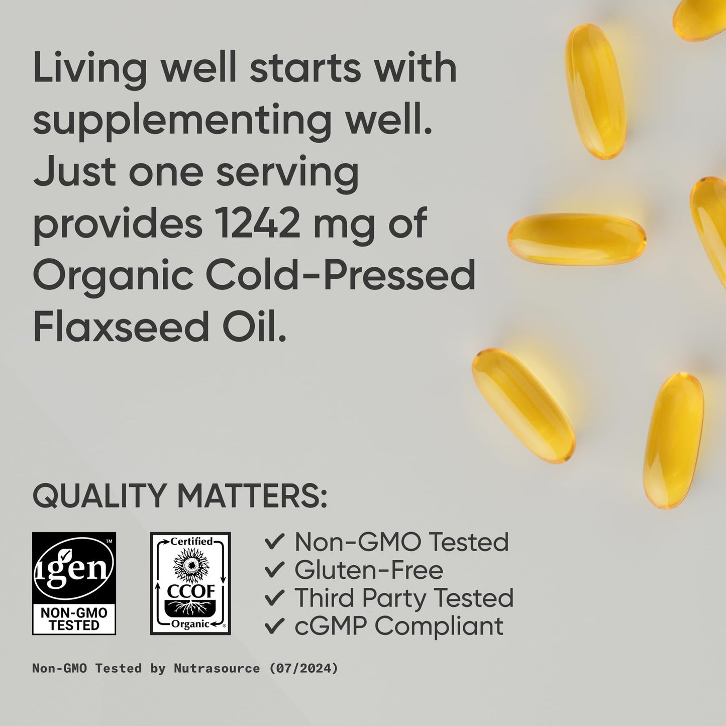 Sports Research Organic Flaxseed Oil Softgels 1242mg - Plant Based Omega 3 Supplement with 720mg ALA for Women & Men - Non-GMO, Soy & Gluten Free (200 Count) Sports Research buy supplements Au