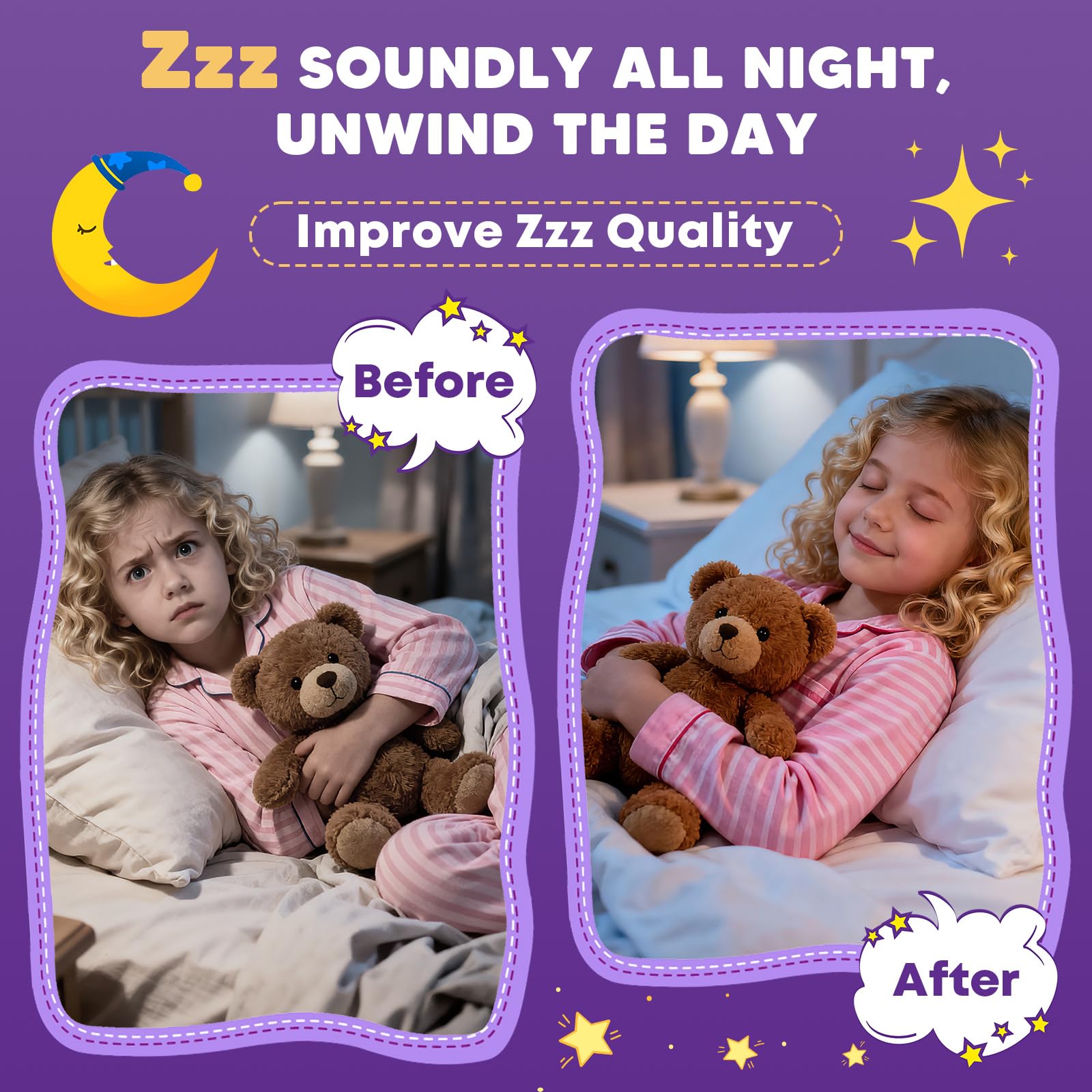 (2Pack) Sugar Free Magnesium Glycinate Gummies for Kids & Adults - Zzz Support, Relaxation & Cognition Support, 200/400mg Magnesium Gummies with L-Theanine,