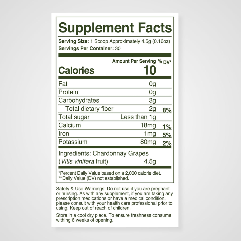 WellVine Premium Smart Prebiotic Gut Health Supplement Powder for Men & Women | Digestive Support & Gut Health With 100% Upcycled Chardonnay Grapes | Plant-Based