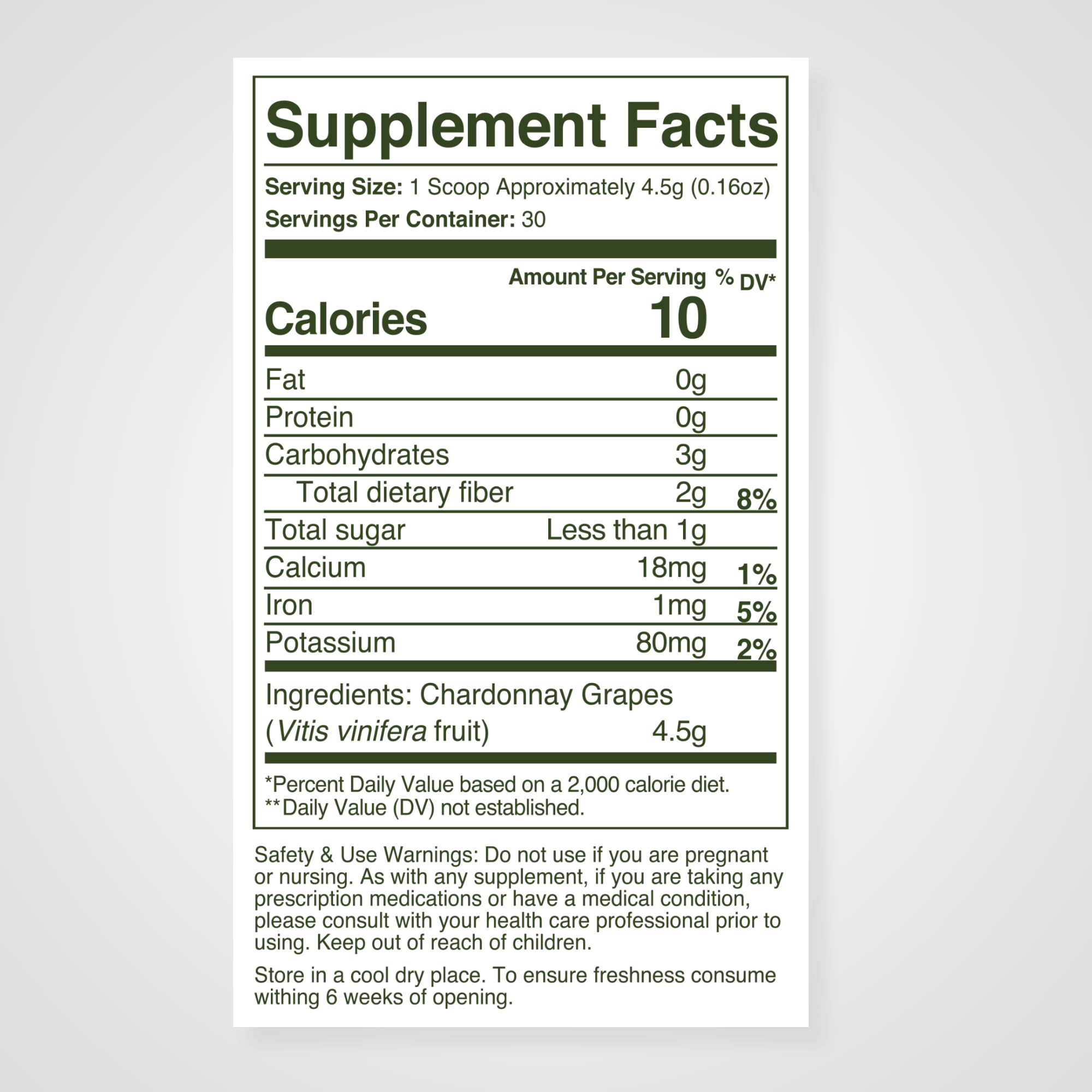 WellVine Premium Smart Prebiotic Gut Health Supplement Powder for Men & Women | Digestive Support & Gut Health With 100% Upcycled Chardonnay Grapes | Plant-Based