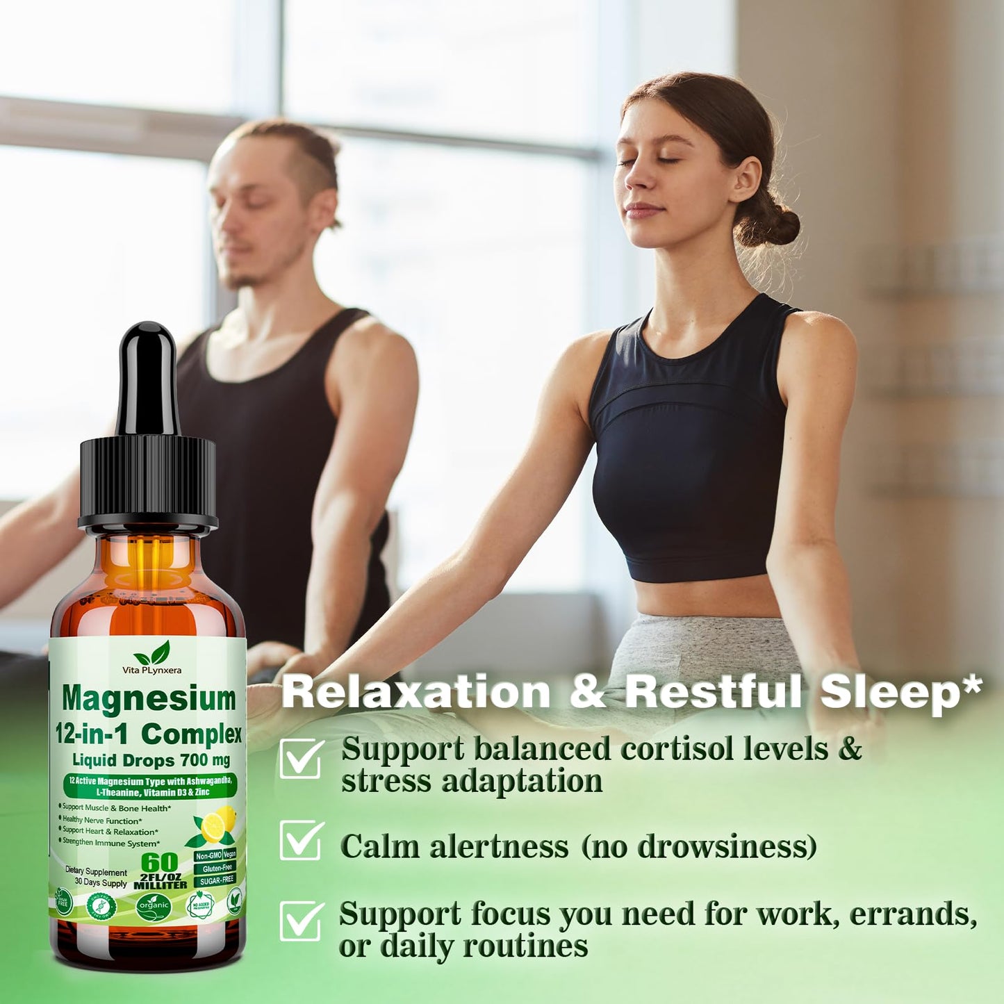 12-in-1 Magnesium Complex Liquid Drops, Chelated Magnesium Citrate Glycinate Taurate Malate Aspartate w. Ashwagandha Theanine D3 & Zinc for Relaxation Sleep Immune Health & Muscle Function丨Women Men. Vita PLynxera buy supplements Au
