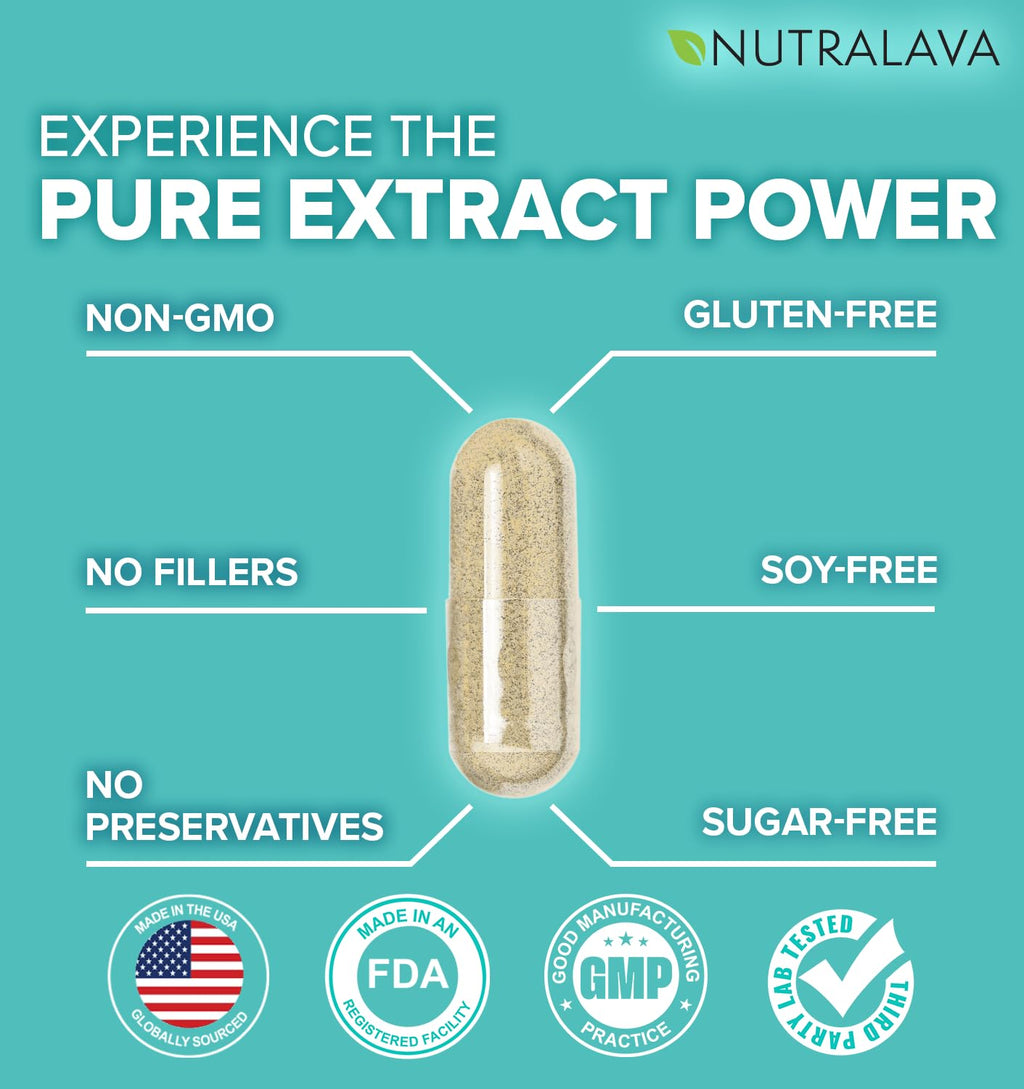 NUTRALAVA Sea Moss Pills, All-in-One Blend with Irish Sea Moss Black Seed Oil Ashwagandha, Sea Moss Capsules for Women and Men - Gluten-Free, Non-GMO, 60 Capsules NUTRALAVABuy Supplements Australia