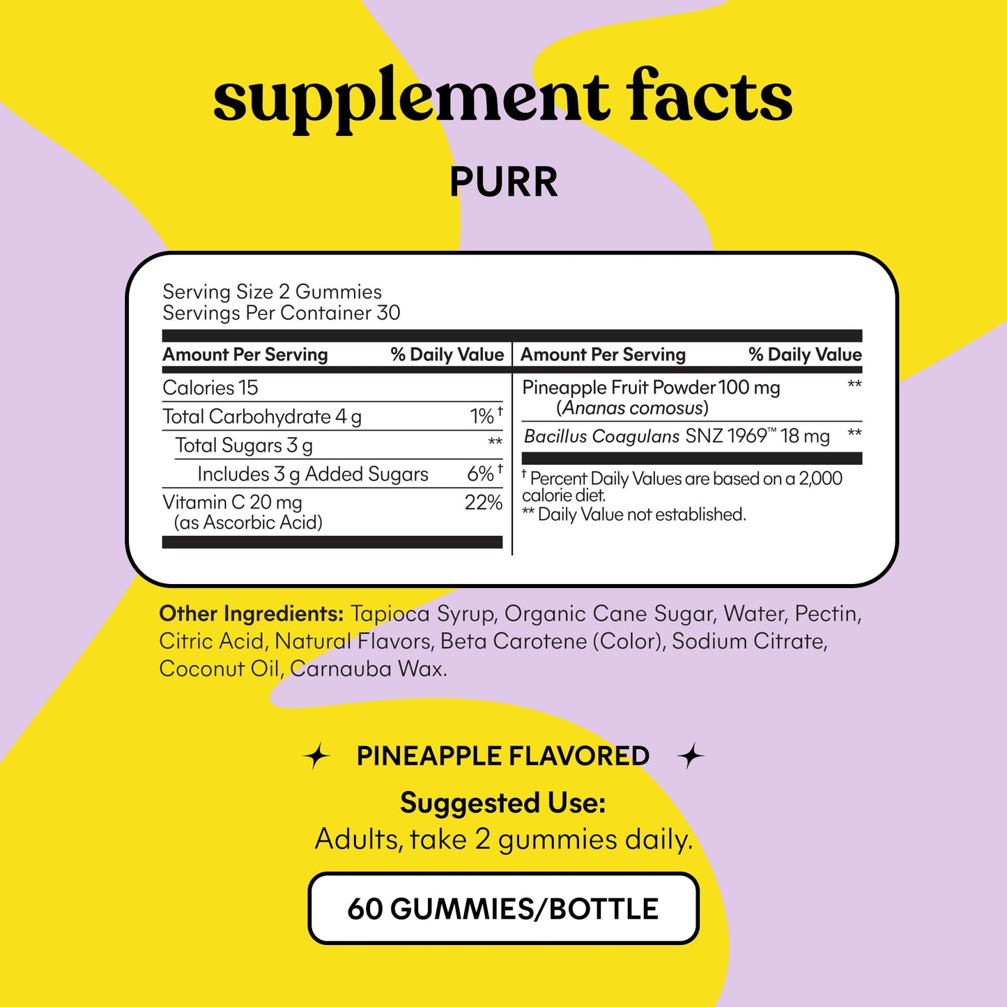 Lemme Purr Vaginal Probiotic Gummies for Women - Balanced pH, Healthy Odor, Yeast Balance & Flora Support