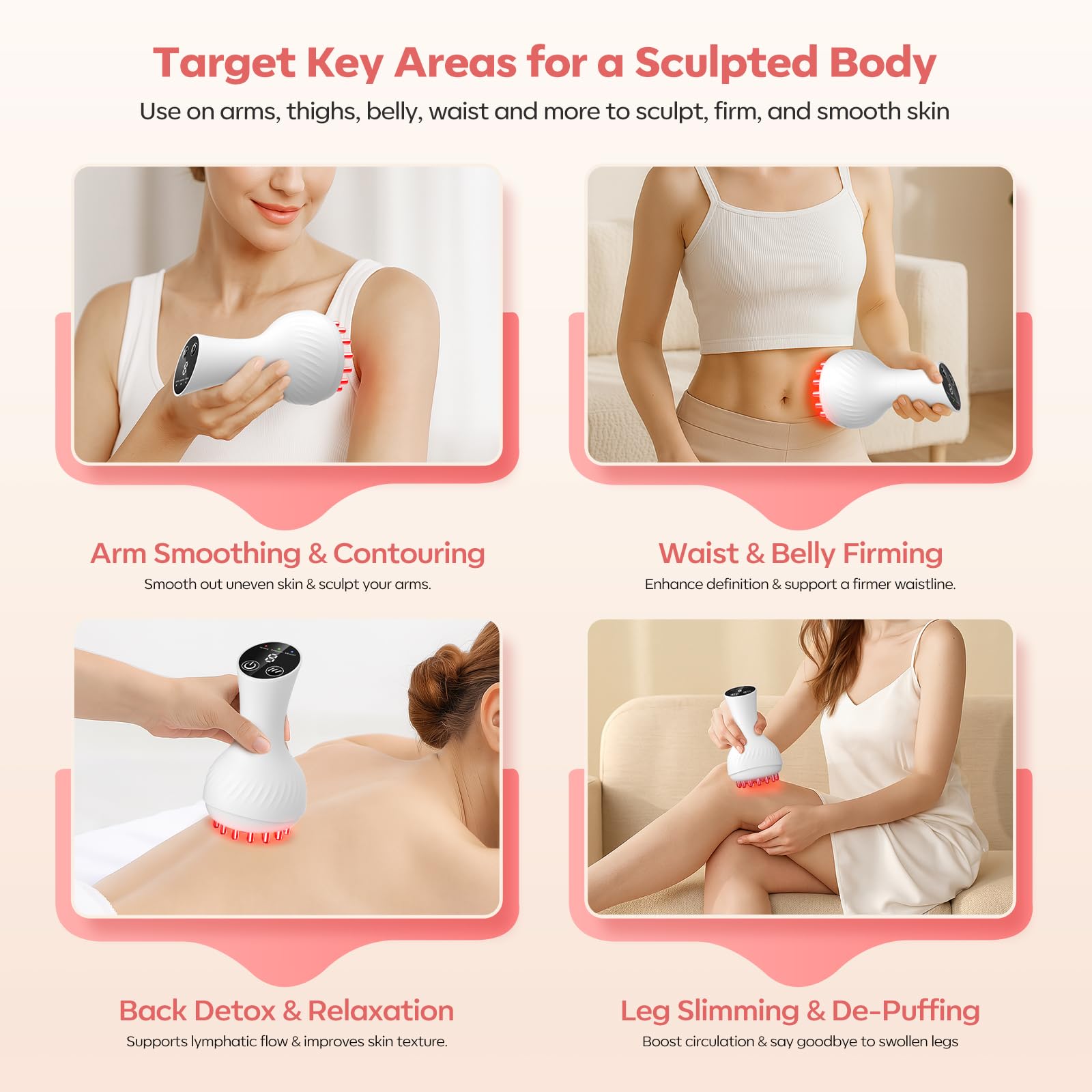 HarrFlow Lymphatic Drainage Massager & Anti Cellulite Massage Tool, Lymphatic Massager,Helps Reduce Stretch Marks & Cellulite，for Belly, Arms & Legs,Body Sculpting Machine with Heat & Vibration HarrFlow buy supplements Au