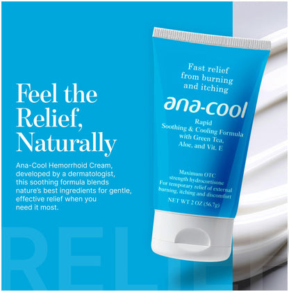 Ana-Cool Herbal Hemorrhoid Relief Cream - Fast Soothing for Bug Bites, Rashes, Irritations & More - 1% Hydrocortisone with Witch Hazel, Aloe & Vitamin E - Physician-Developed, 2 oz Tube Ana-CoolBuy Supplements Australia