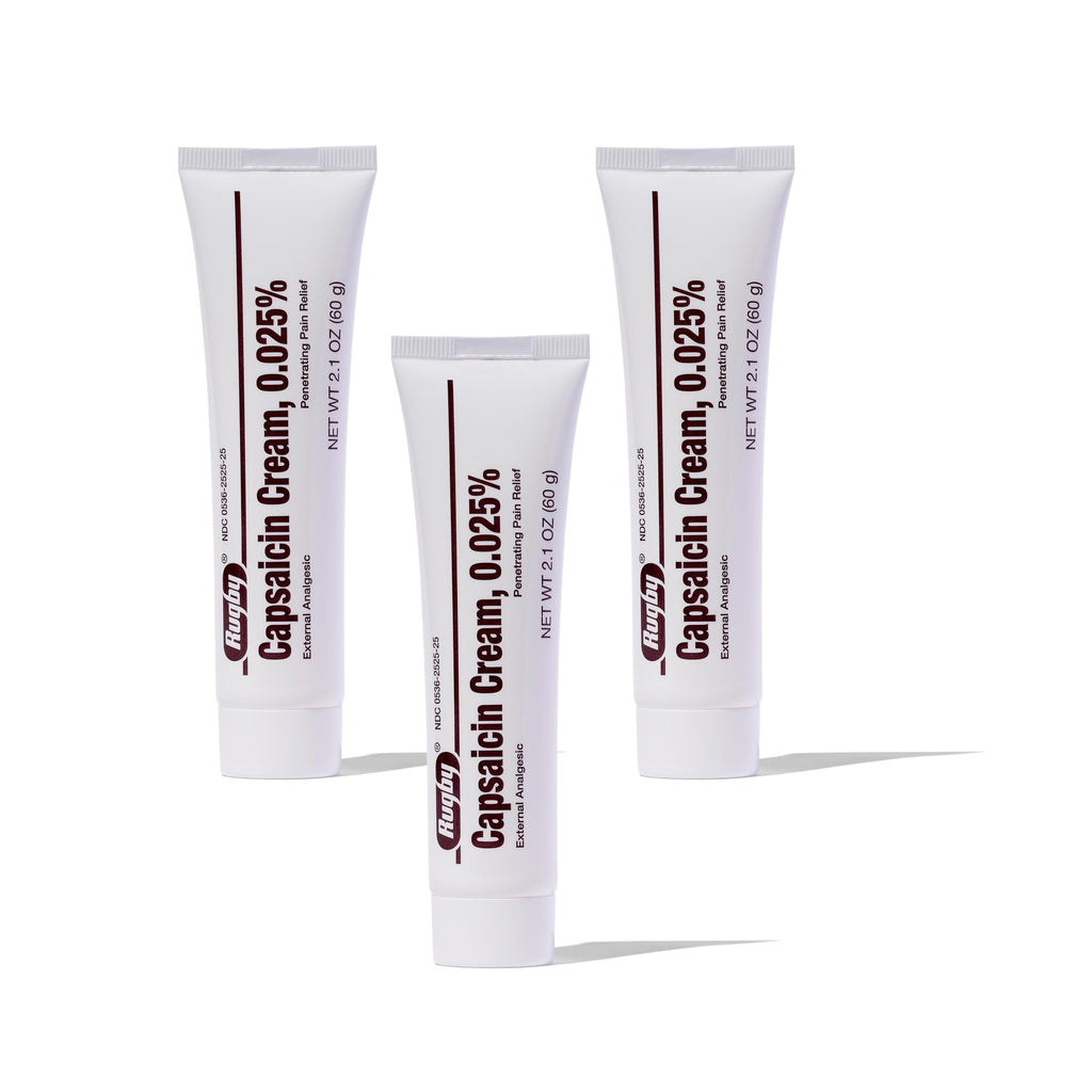 Rugby Capsaicin 0.025% Cream for Penetrating Pain Relief - 2.1 Oz (60g) (3 Pack) RUGBY LABORATORIESBuy Supplements Australia