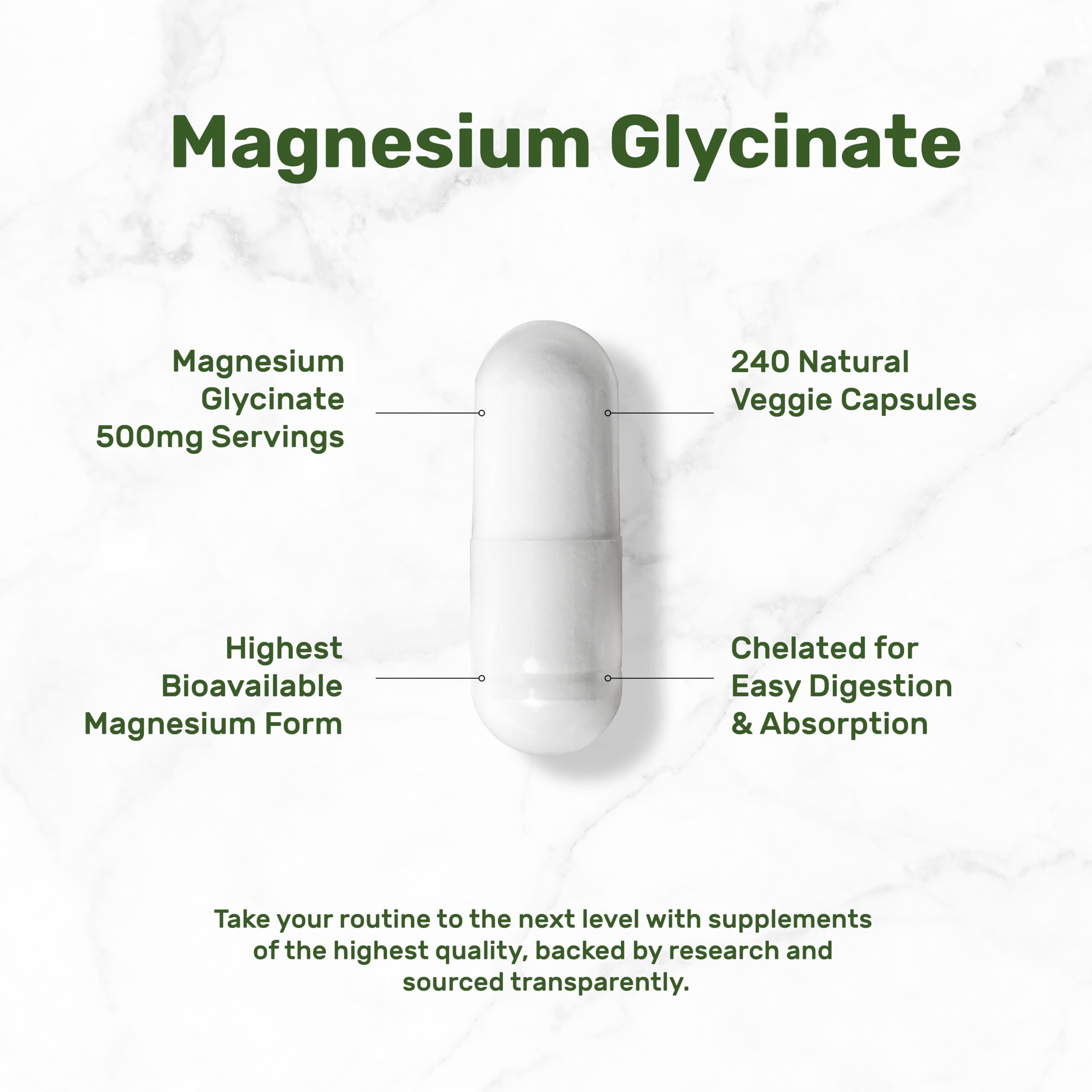 Deal Supplement Magnesium Glycinate 500mg, 240 Veggie Capsules | 100% Chelated for Easy Absorption | Essential Mineral Supplement | Non-GMO, Gluten-Free DEAL SUPPLEMENTBuy Supplements Australia