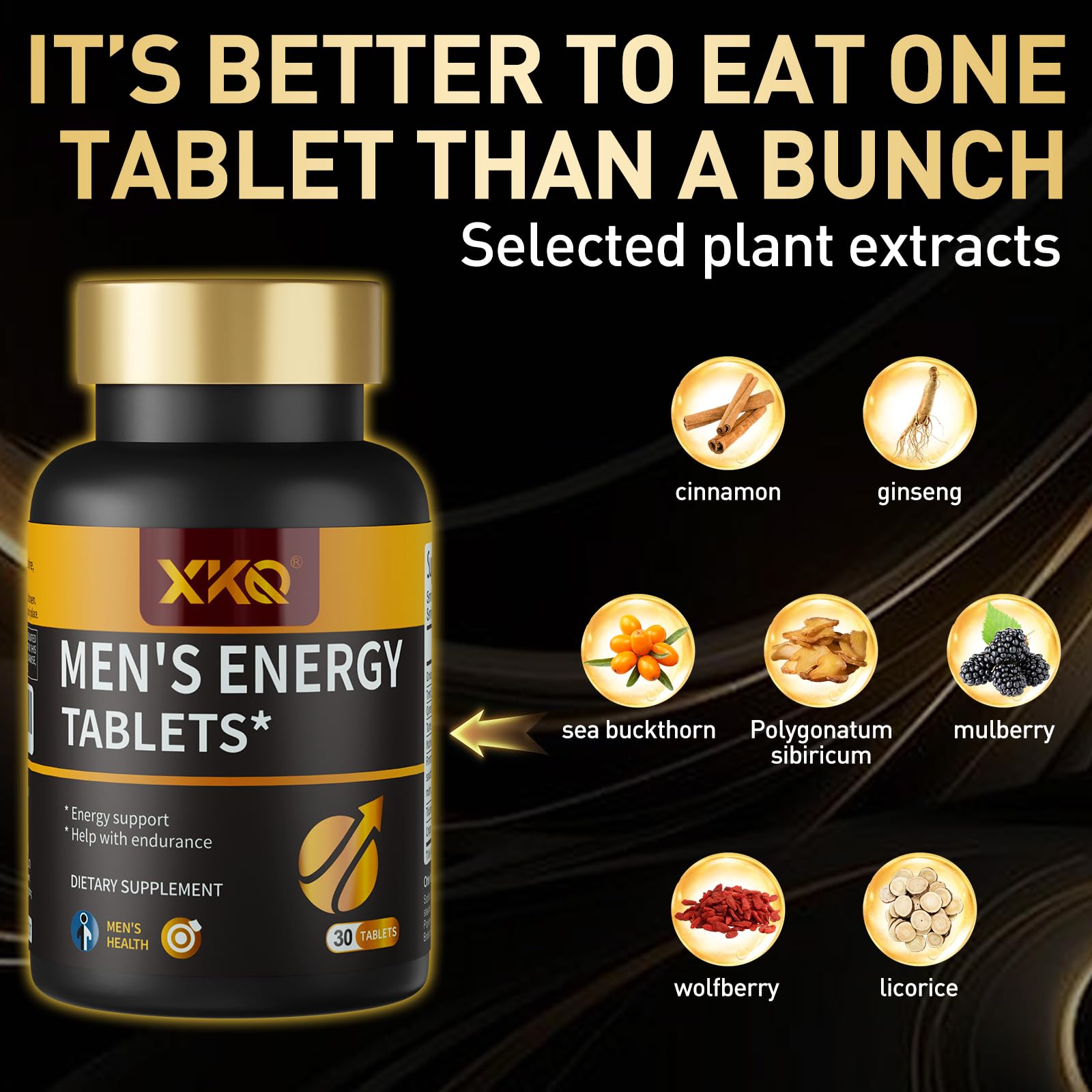 XKQ Men’s Vitality Support Supplement – Daily Energy & Performance Formula for Adult Men | Supports Circulation, Stamina & Confidence | Herbal & Amino Blend | 30 Tablets | 3rd Party Tested XKQBuy Supplements Australia