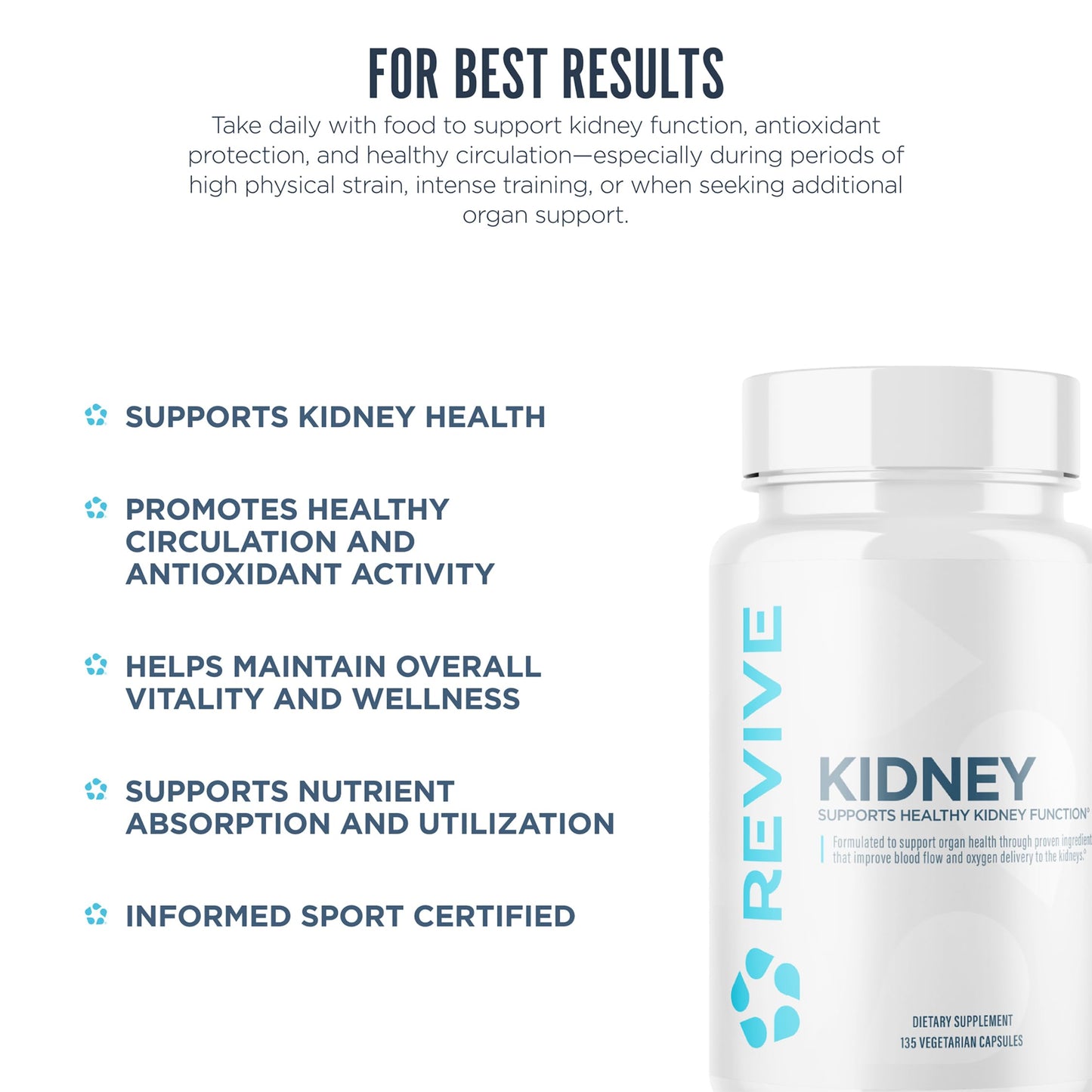 Revive MD Kidney Support Supplement for Men & Women – Kidney Cleanse & Detox Capsules for Overall Health & Function – Vegan-Friendly, Gluten-Free & Soy-Free (135 Vegetarian Capsules, 45 Servings) ReviveBuy Supplements Australia