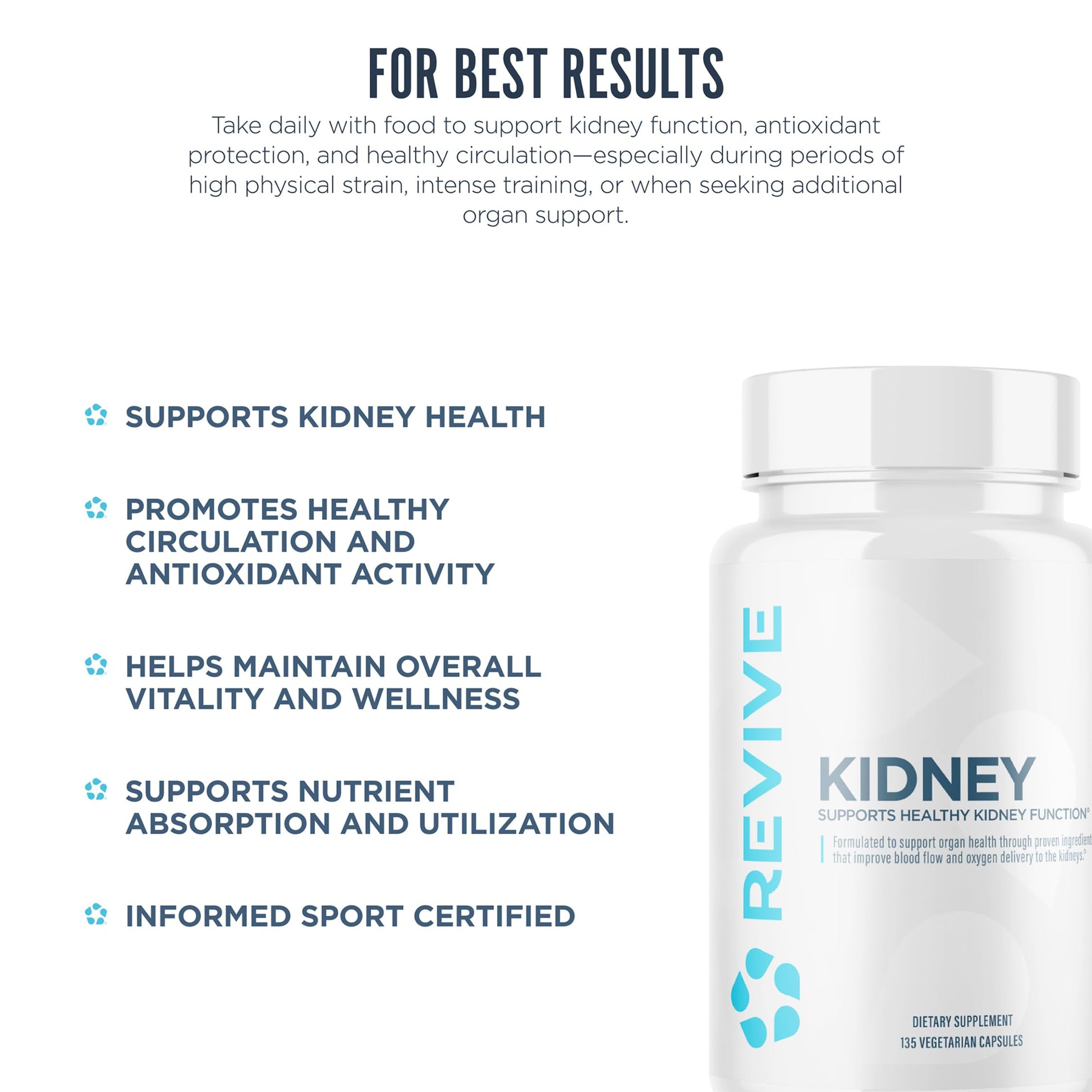 Revive MD Kidney Support Supplement for Men & Women – Kidney Cleanse & Detox Capsules for Overall Health & Function – Vegan-Friendly, Gluten-Free & Soy-Free (135 Vegetarian Capsules, 45 Servings) ReviveBuy Supplements Australia