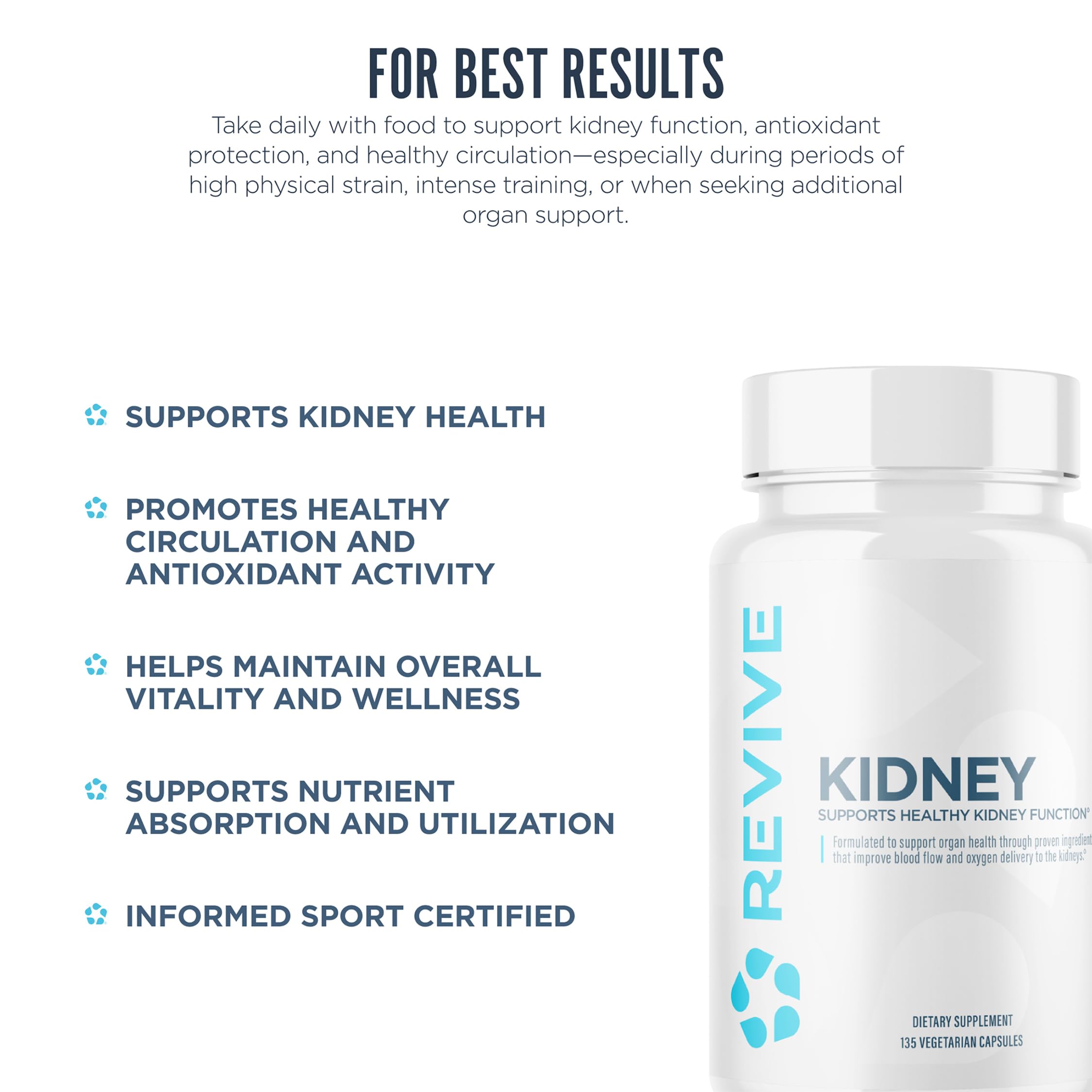 Revive MD Kidney Support Supplement for Men & Women – Kidney Cleanse & Detox Capsules for Overall Health & Function – Vegan-Friendly, Gluten-Free & Soy-Free (135 Vegetarian Capsules, 45 Servings) ReviveBuy Supplements Australia