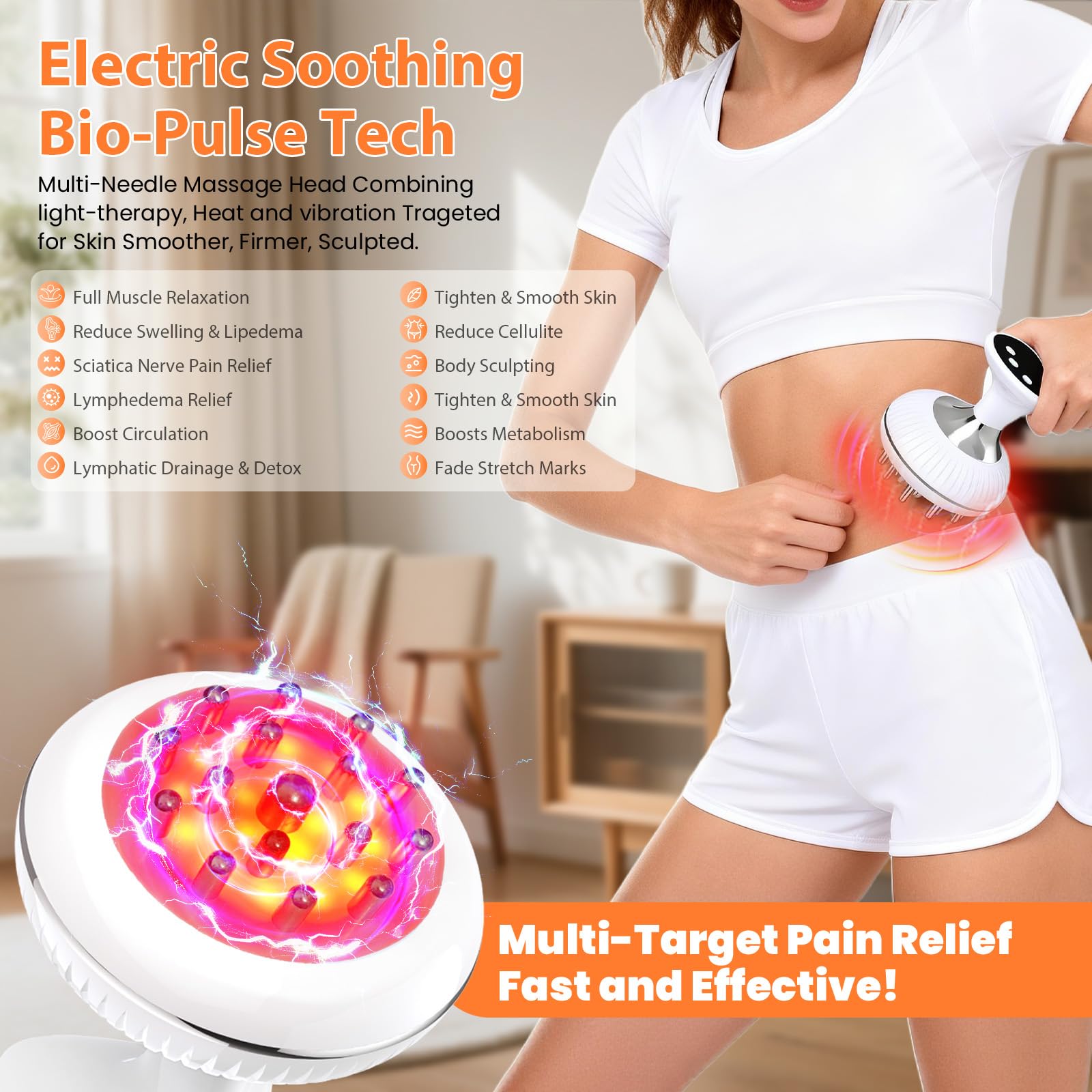 Choufaly Lymphatic Drainage Massager & Anti Cellulite Massage Tool, Helps Reduce Stretch Marks & Cellulite, for Legs, Arms & Belly, Body Sculpting Machine with Microcurrent & Light & Heat & Vibration Choufaly buy supplements Au