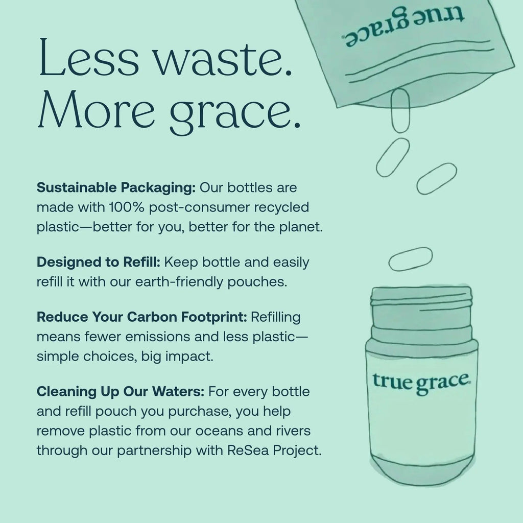 True Grace Men's 40+ One Daily Multivitamin Fermented Minerals, Organic Adaptogens & Mushrooms Whole Body Balance Immune True Grace