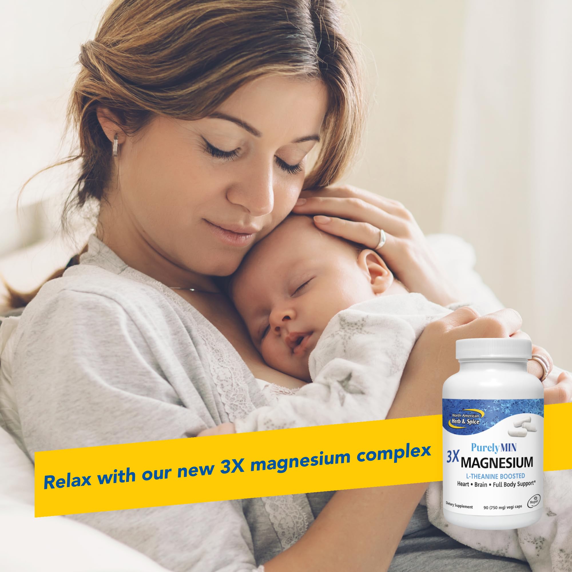 NORTH AMERICAN HERB & SPICE PurelyMin - 90 Vegi Caps - Highly Absorbable Magnesium Complex + L-Theanine - 30 Servings NORTH AMERICAN HERB & SPICE buy supplements Au