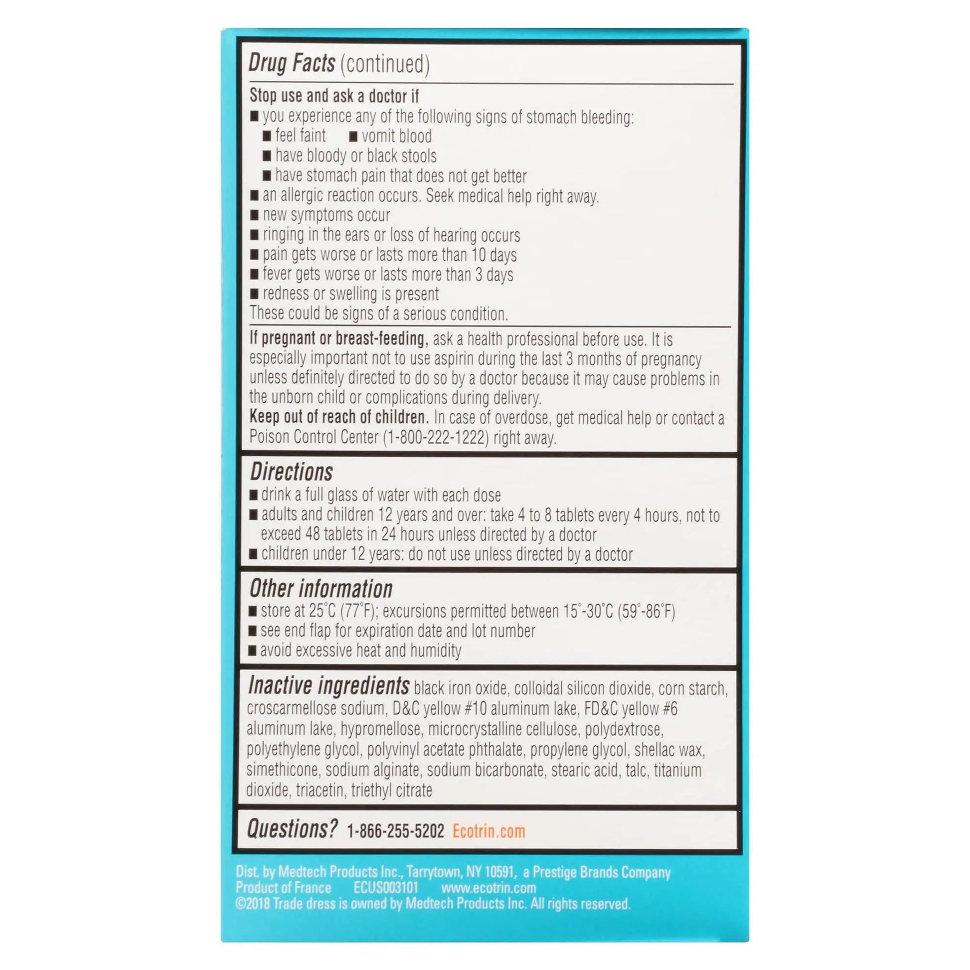 Ecotrin Low Strength Safety Coated Aspirin | NSAID | 81mg | 365 Tablets (2 Pack) EcotrinBuy Supplements Australia