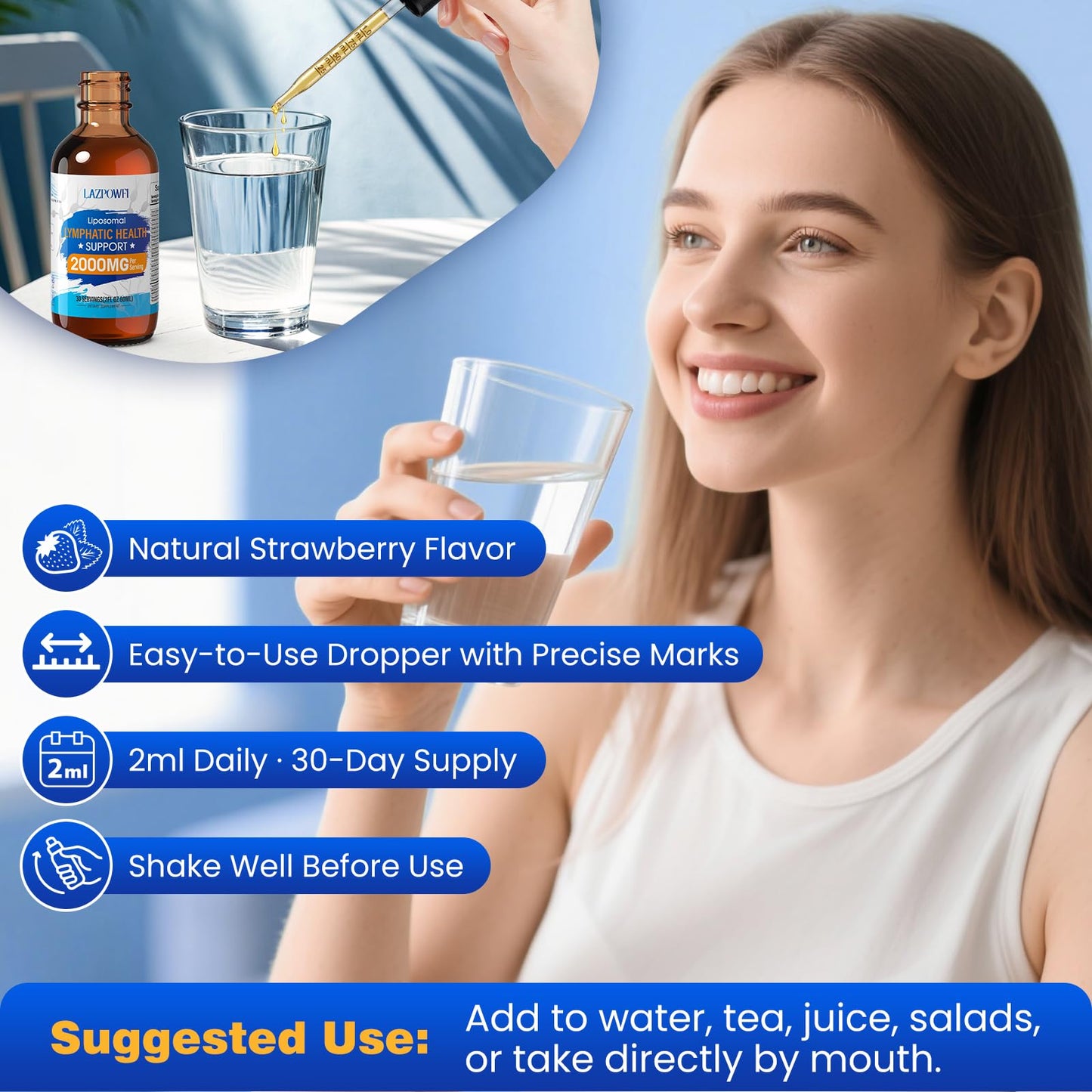 Lazpowfi Lymphatic Drainage Drops – Liposomal Lymphatic Drainage Supplements with Echinacea 500mg, Elderberry, Burdock Root & Dandelion – Liquid Lymphatic Drops, 2 fl oz Lazpowfi buy supplements Au