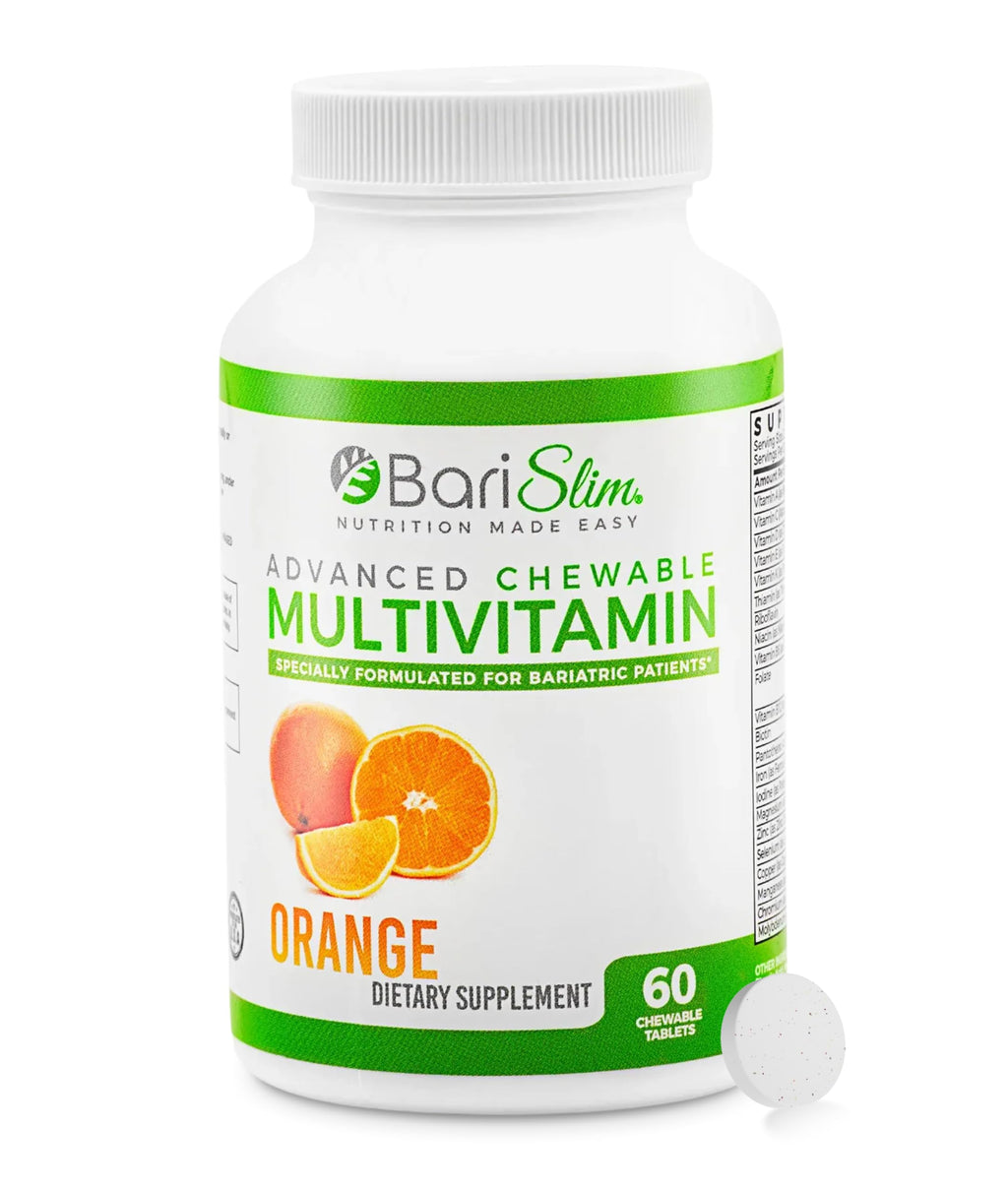 BariSlim Advanced Chewable Bariatric Multivitamin Tablets - Bariatric Vitamin and Supplement for Post Bariatric Surgery Including Gastric Bypass and Gastric Sleeve | Orange (60 Count) BariSlim buy supplements Au