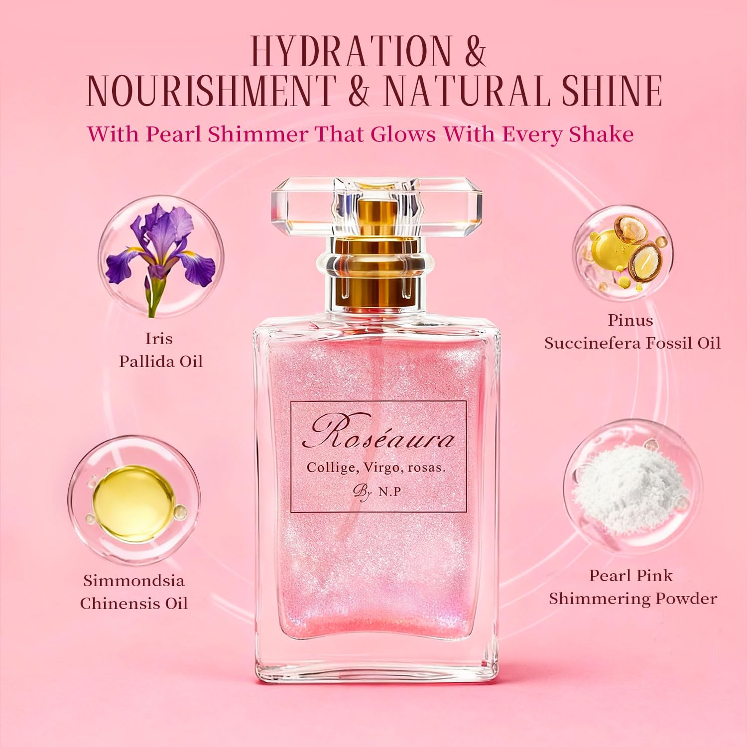 NP NATURES PHILOSOPHY Hair Perfume, Leave-in Hair Serum & Shine Spray for Women, Anti-Frizz Hair Care, Lightweight Leave-in Conditioner & Glossier Hair Perfume oils - 1.7 Fl oz（Roseaura） NP NATURES PHILOSOPHYBuy Supplements Australia