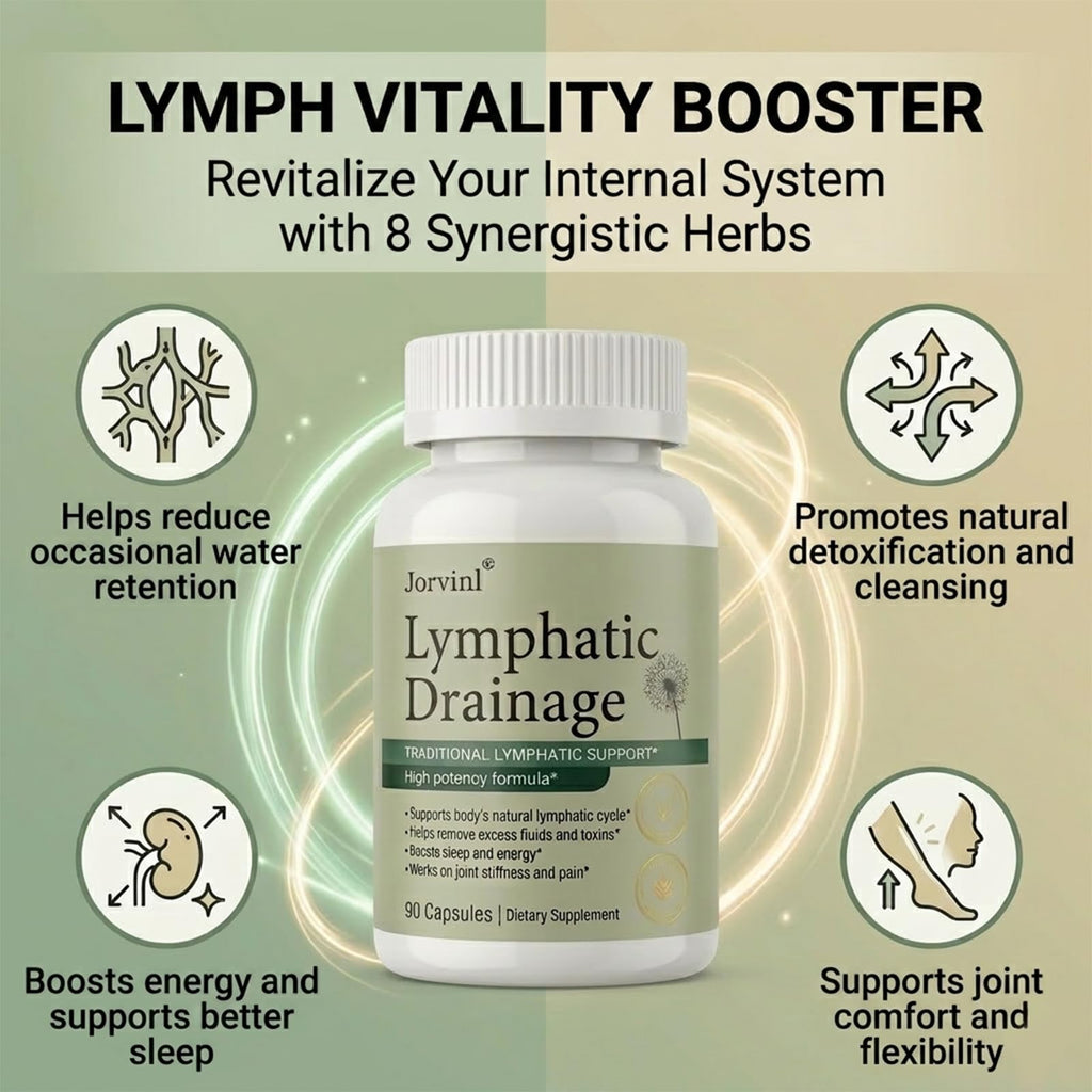 Lymphatic Drainage Capsules - Ease Body Heaviness & Facial Puffiness - Supports Natural Fluid Balance & Metabolism、Joint Discomfort - with Echinacea & Dandelion - 90 Vegan Capsules & Non-GMO Jorvinl buy supplements Au