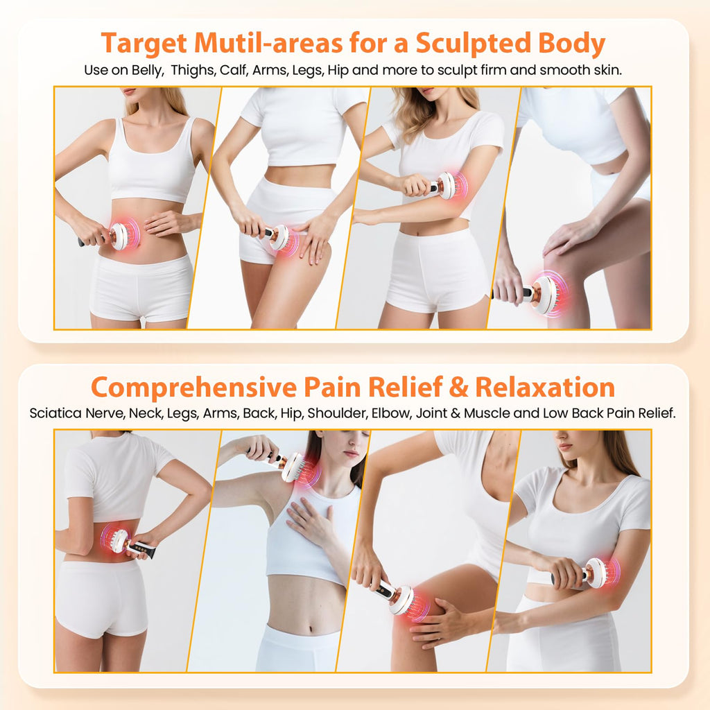 4-in-1 Body Sculpting Machine - Lymphatic Drainage Massager - Anit Cellulite Massage Tool Help Reduce Stretch Marks & Cellulite & Fat, Pain Relife Devices for Body (Belly, Legs, Arms, Butt, Low Back) Choufaly buy supplements Au