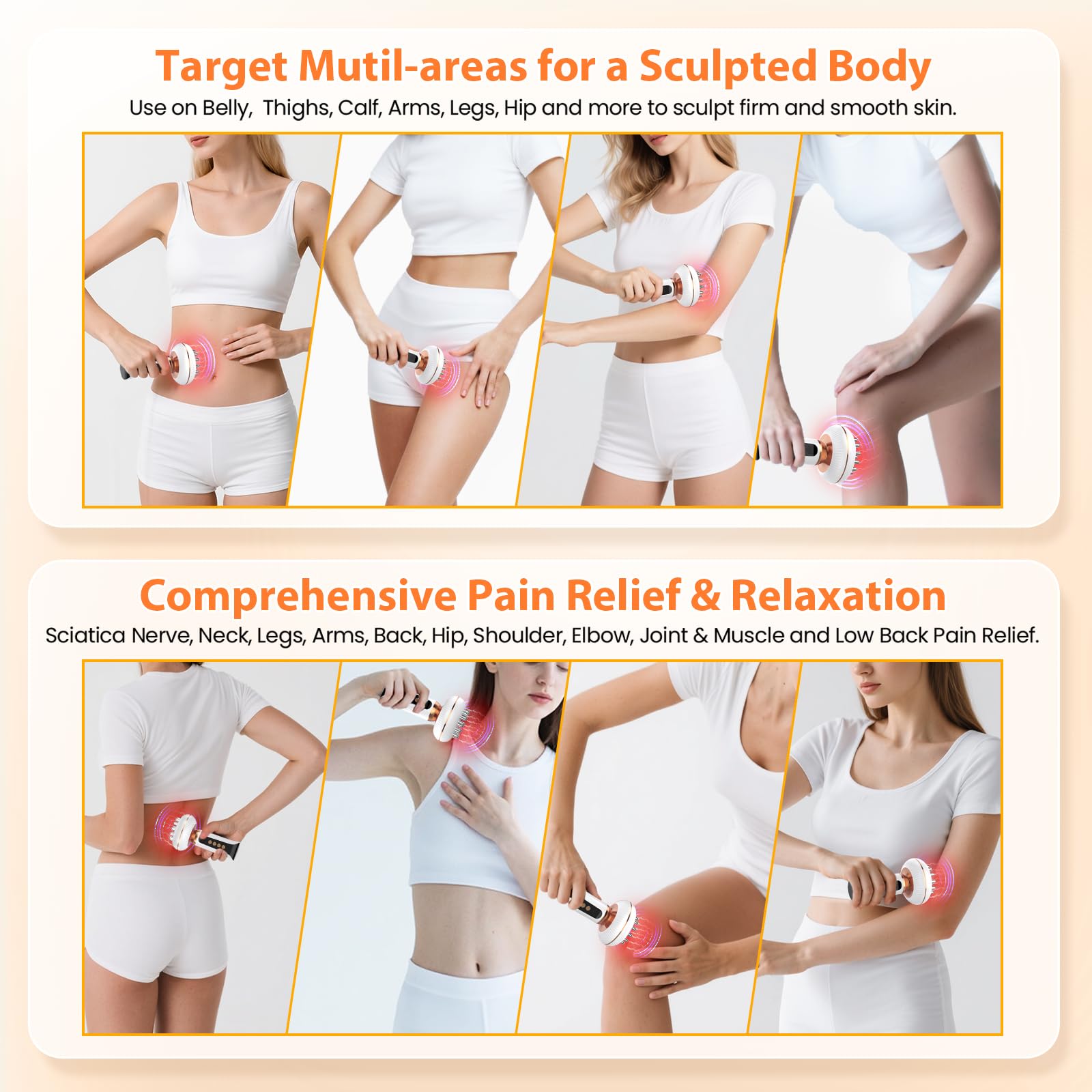 4-in-1 Body Sculpting Machine - Lymphatic Drainage Massager - Anit Cellulite Massage Tool Help Reduce Stretch Marks & Cellulite & Fat, Pain Relife Devices for Body (Belly, Legs, Arms, Butt, Low Back) Choufaly buy supplements Au