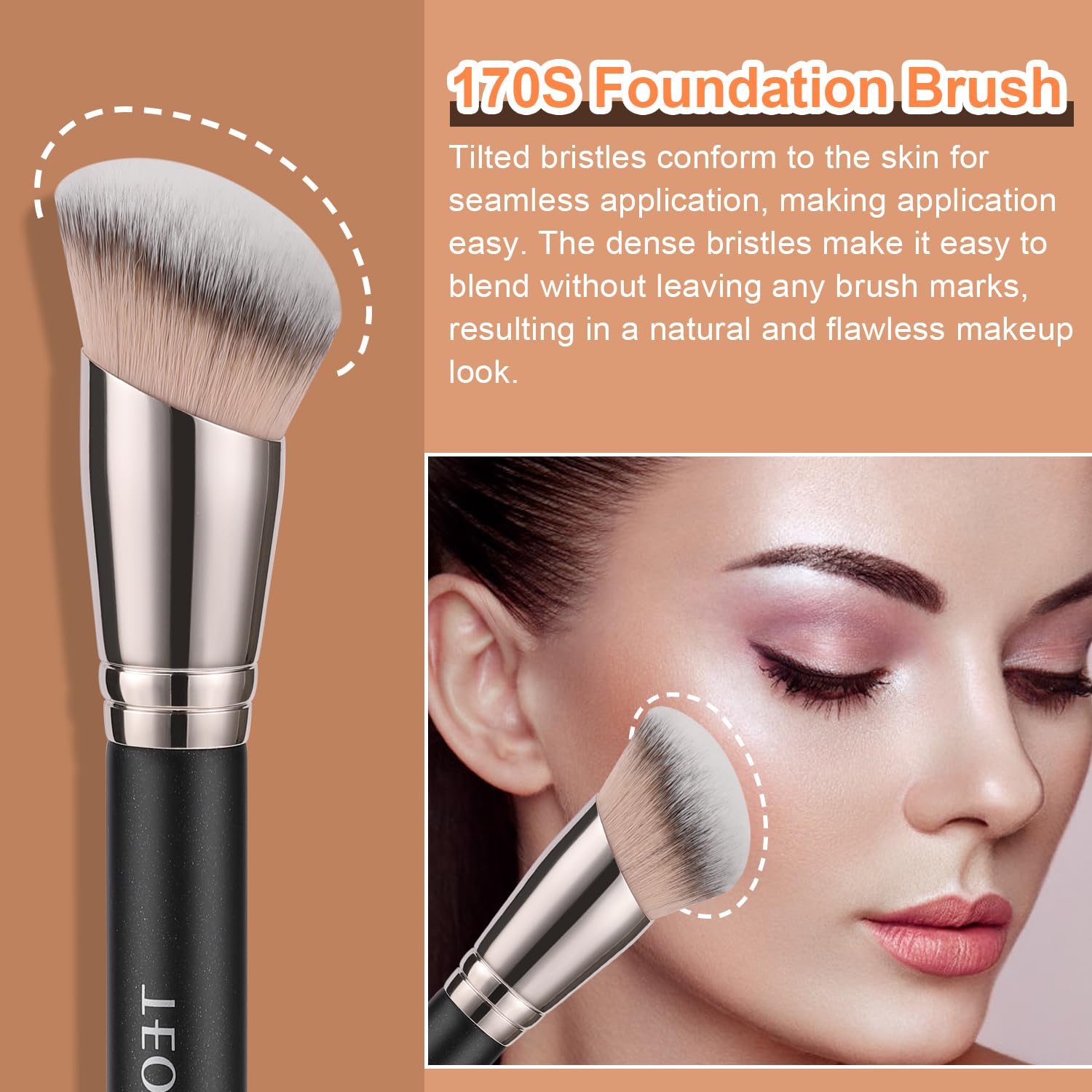 TEOYALL Foundation Contour Conceal Brush Set, 3PCS Angled Synthetic Kabuki Brush for Blending Setting Buffing with Liquid, Cream and Powder Cosmetic (170S/270S/370S) TEOYALLBuy Supplements Australia
