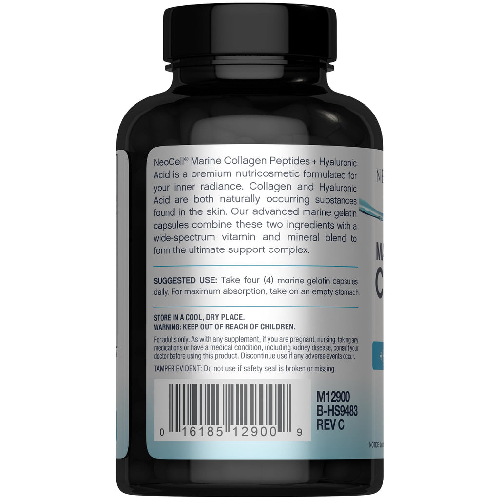 NeoCell Marine Collagen Peptides Capsules | 120 Pills | with Hyaluronic Acid | Plus Vitamin C | for Women and Men NeoCell buy supplements Au