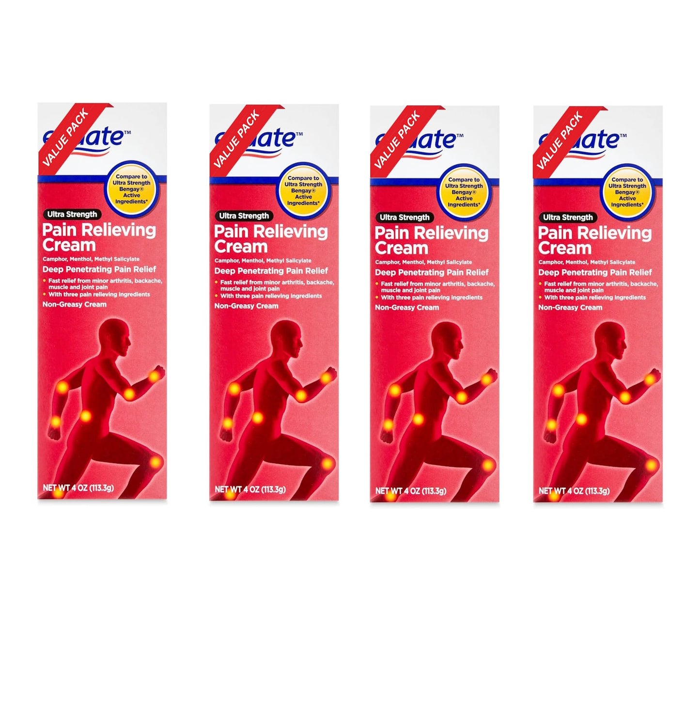 Equate Ultra Strength Pain Relieving Cream, Equate Ultra Strength Pain Relieving Cream Muscle Rub, 4 oz, Pack of 4 Aus HealthcareBuy Supplements Australia