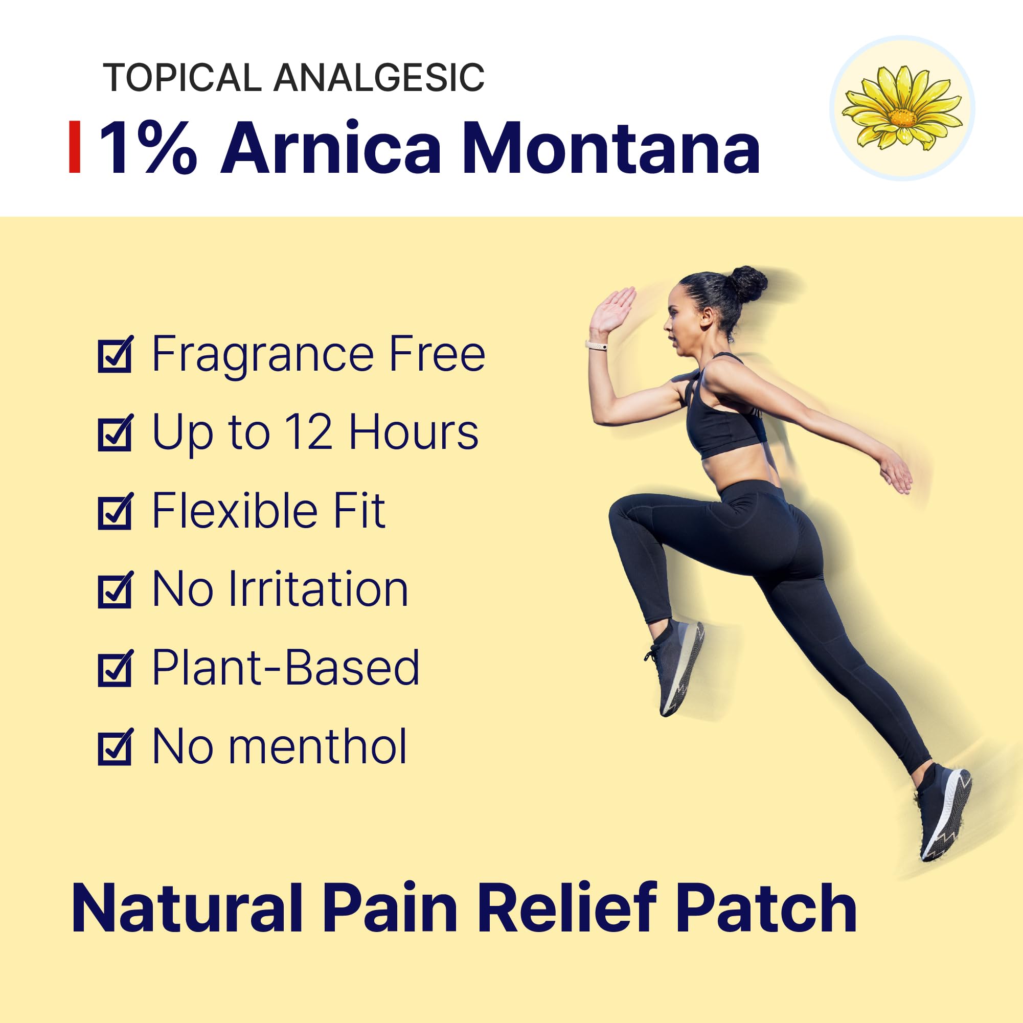Arnica Hydrogel Pain Relief Patches | Natural Relief for Muscle, Joint, Bruises & Swelling | Flexible, Non-Greasy & Long-Lasting | Great for Back, Knee & Neck Pain (3.9"x4.7", 10, Count) Wooshin LabottachBuy Supplements Australia