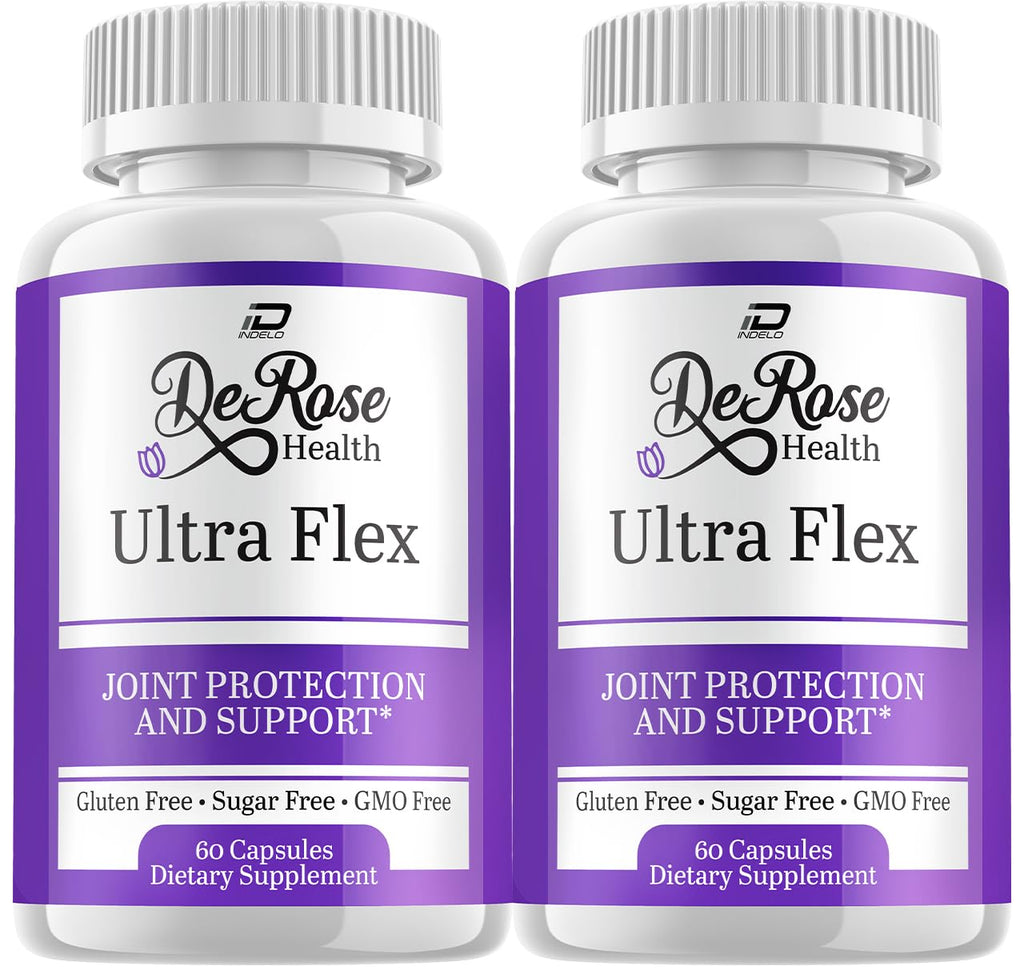 Indelo Ultra Flex Derose Health Capsules, Joint Support Supplement, Ultra Flex Natural Joint Health Formula, Derose Health Pills for Joint Wellness Mobility, UltraFlex Reviews (2 Pack - 120 Capsules) IndeloBuy Supplements Australia